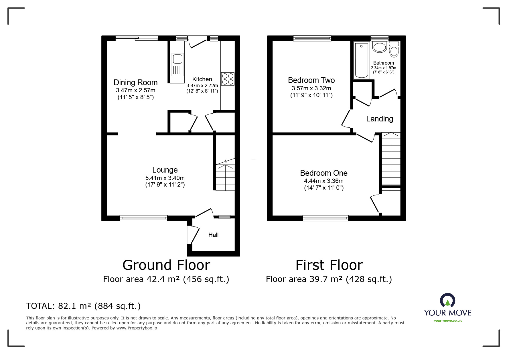 Floorplan of 2 bedroom End Terrace House for sale, Falcon Drive, Little Hulton, Greater Manchester, M38