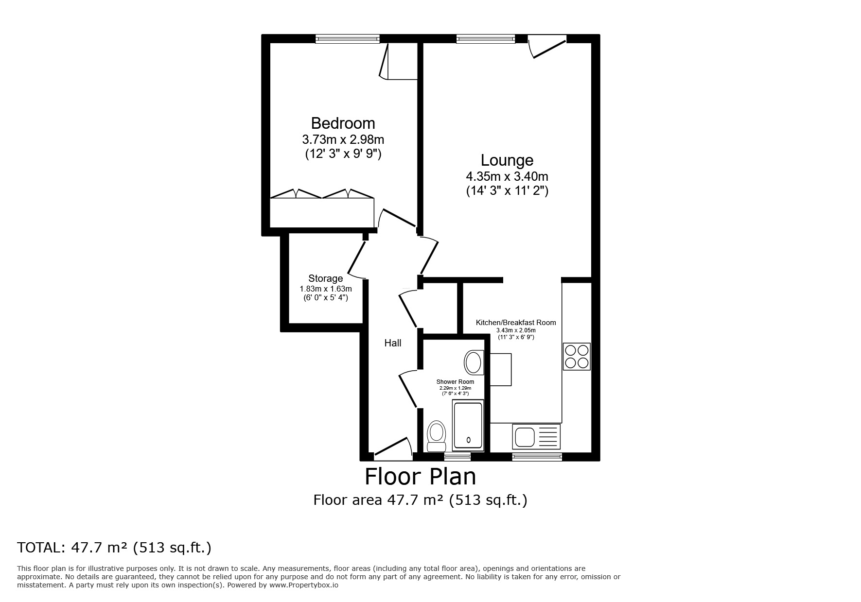 Floorplan of 1 bedroom  Flat for sale, Narcissus Walk, Worsley, Greater Manchester, M28