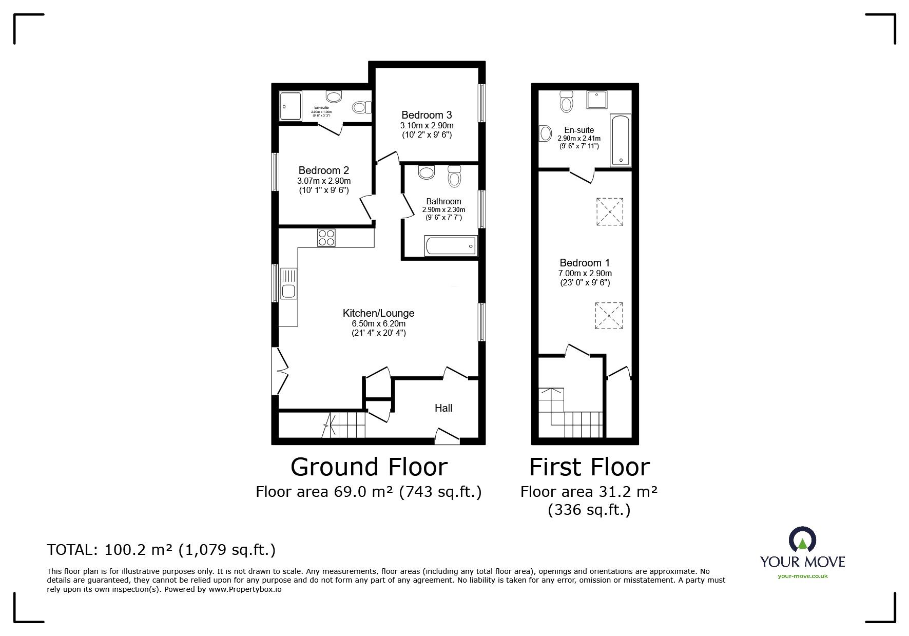 Floorplan of 3 bedroom  Flat for sale, Phoenix Mews, Blue Bell Hill, Kent, ME5