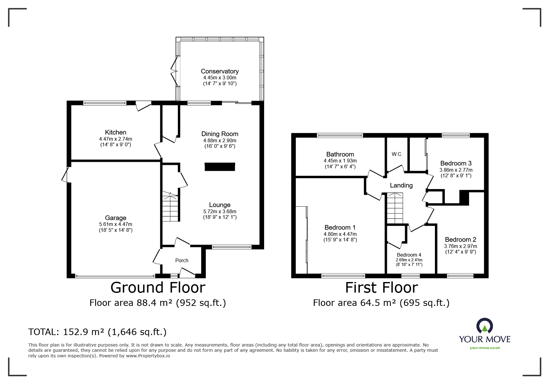 Floorplan of 4 bedroom Semi Detached House for sale, Spindlewood Close, Lords Wood, Kent, ME5