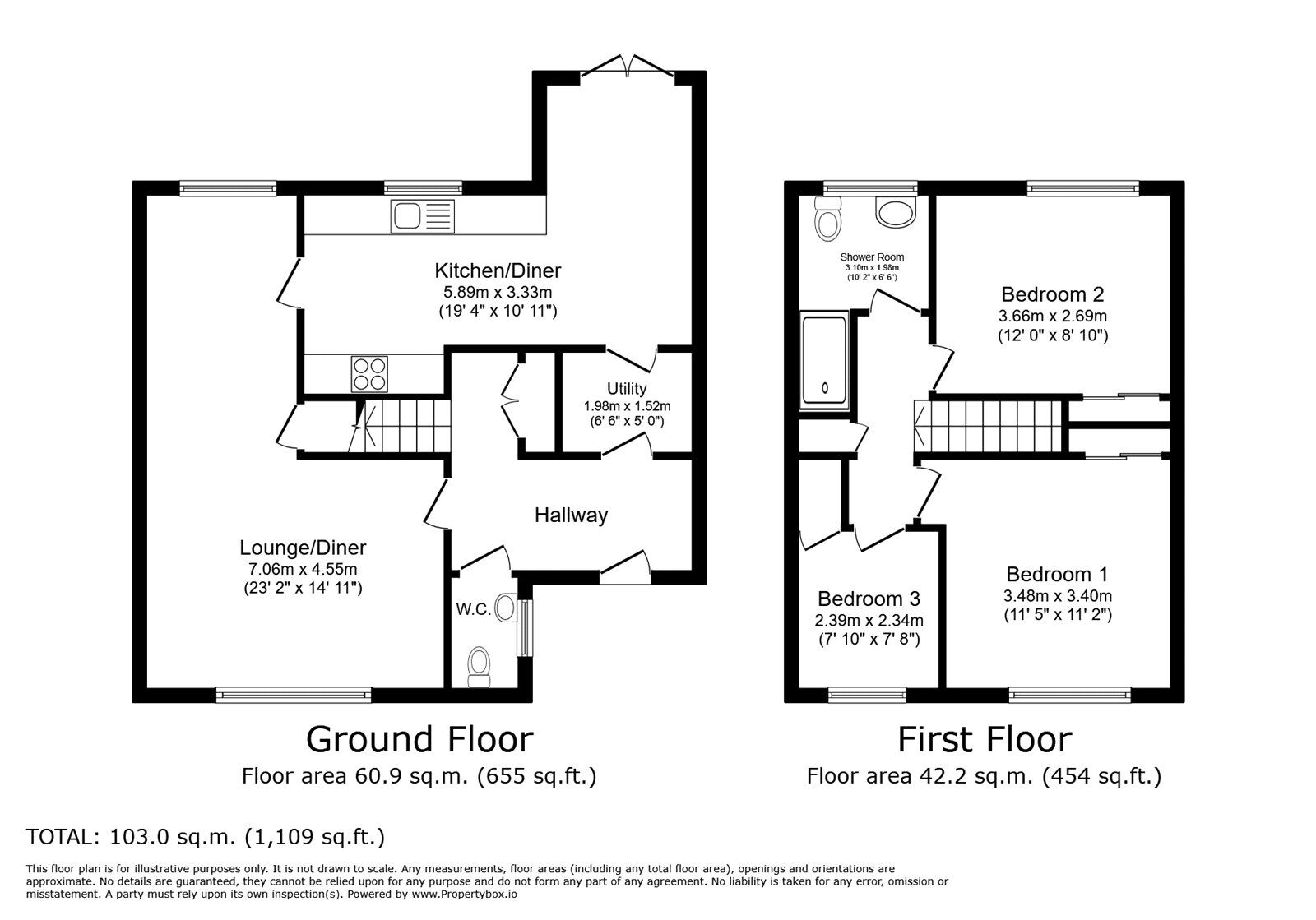 Floorplan of 3 bedroom Semi Detached House for sale, Longhurst Drive, Walderslade, Kent, ME5