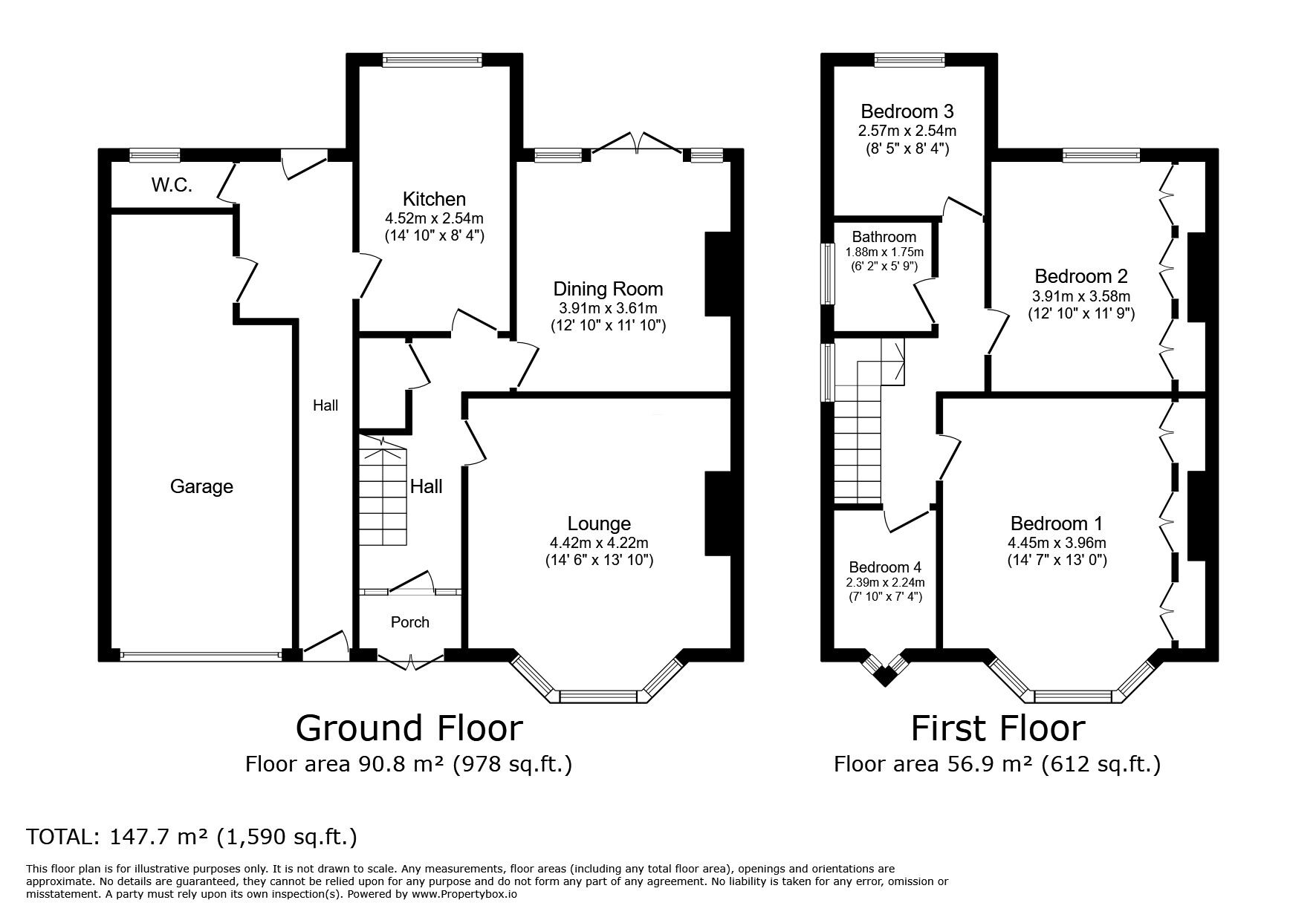 Floorplan of 4 bedroom Semi Detached House for sale, Bournville Avenue, Chatham, Kent, ME4