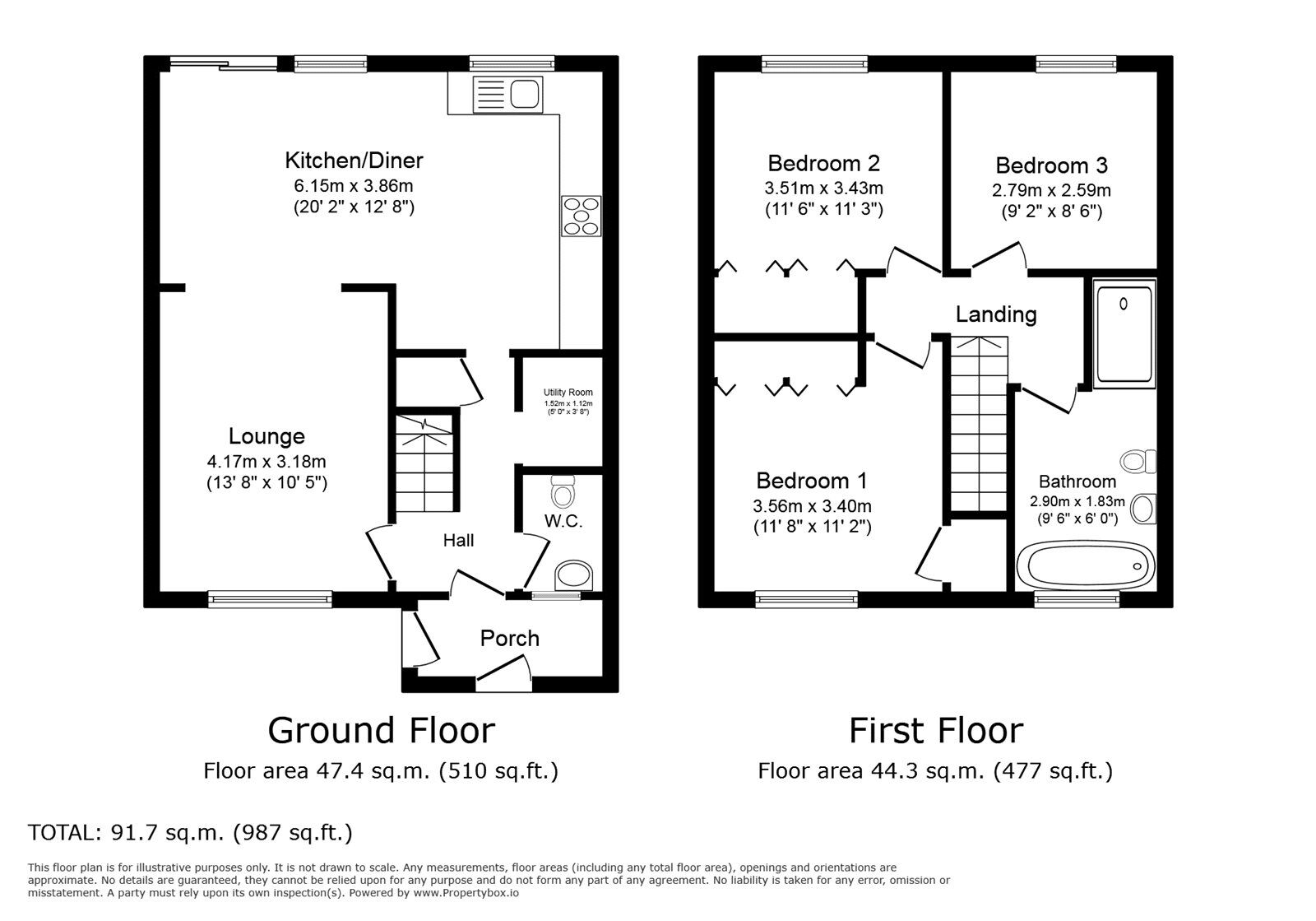 Floorplan of 3 bedroom End Terrace House for sale, Cygnet Road, Lords Wood, Kent, ME5