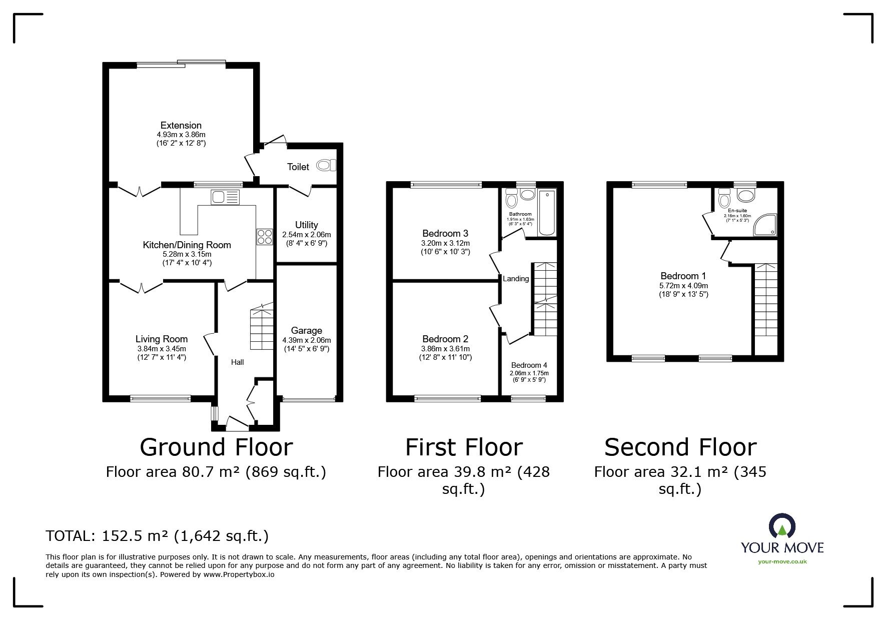 Floorplan of 4 bedroom Semi Detached House for sale, Tunbury Avenue, Chatham, Kent, ME5