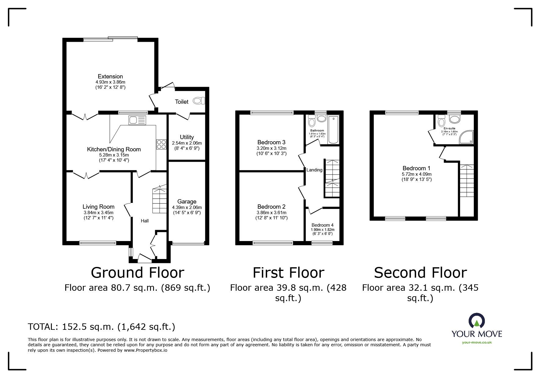 Floorplan of 4 bedroom Semi Detached House for sale, Tunbury Avenue, Chatham, Kent, ME5