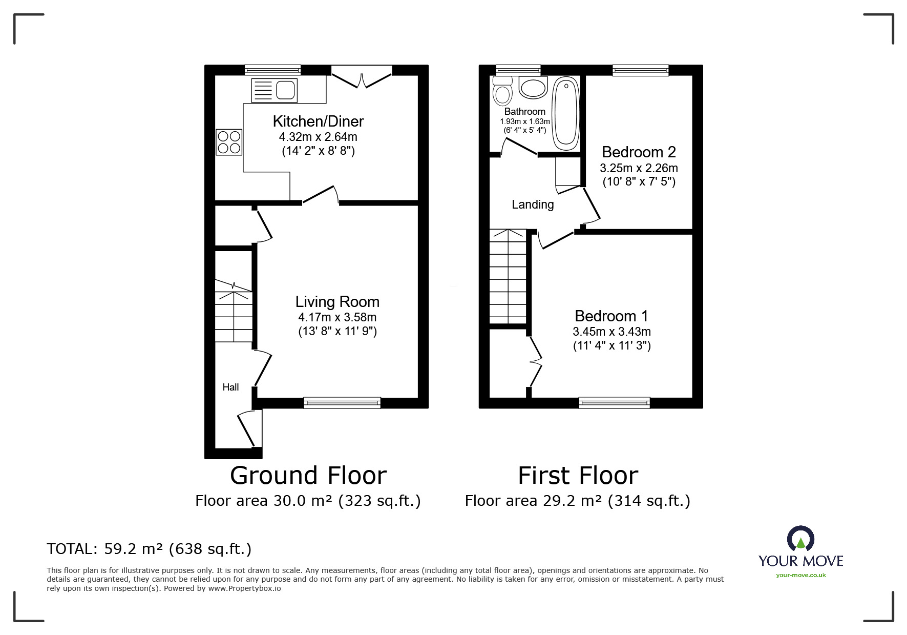 Floorplan of 2 bedroom End Terrace House for sale, Clandon Road, Chatham, Kent, ME5