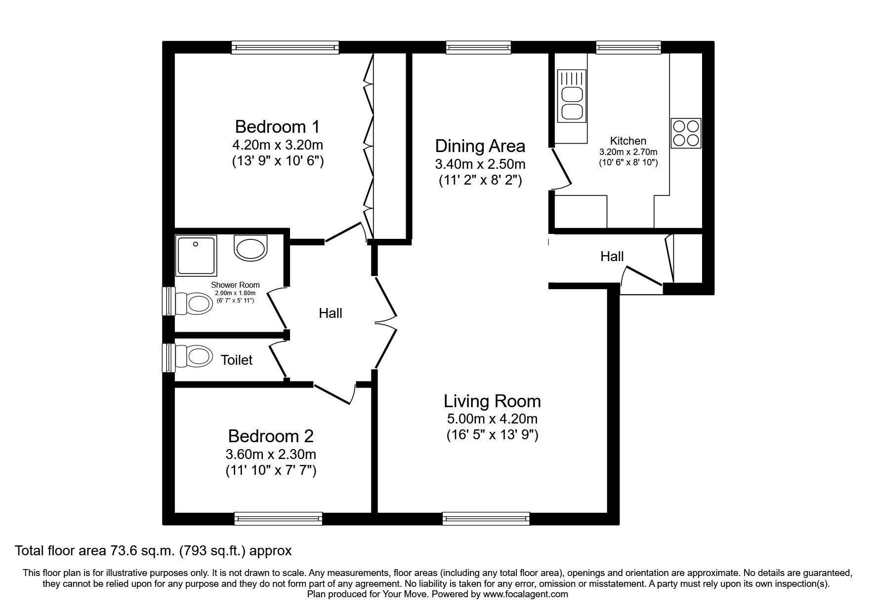 Floorplan of 2 bedroom  Flat to rent, Hempstead Road, Watford, Hertfordshire, WD17