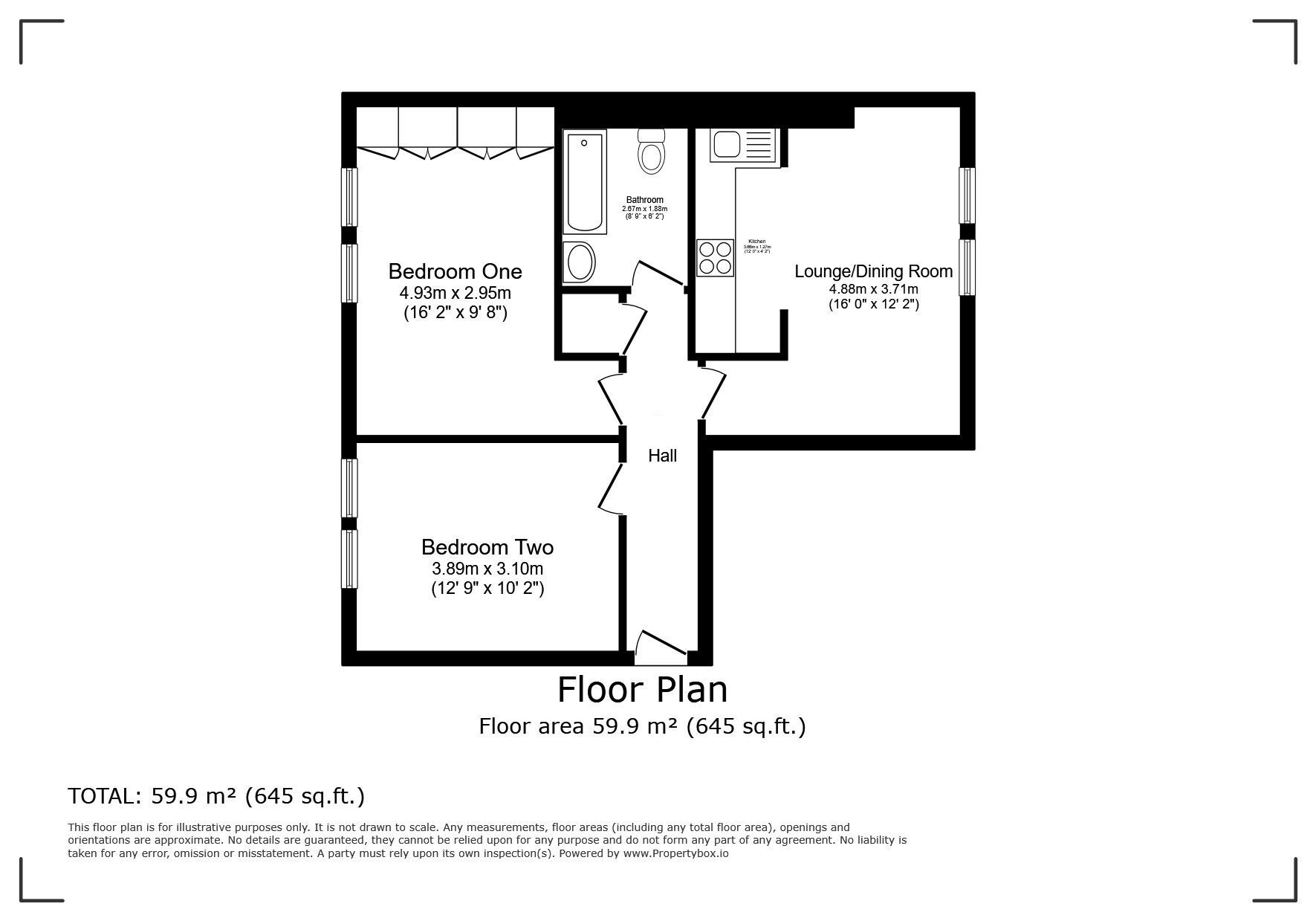 Floorplan of 2 bedroom  Flat for sale, Aston Close, Watford, Hertfordshire, WD24