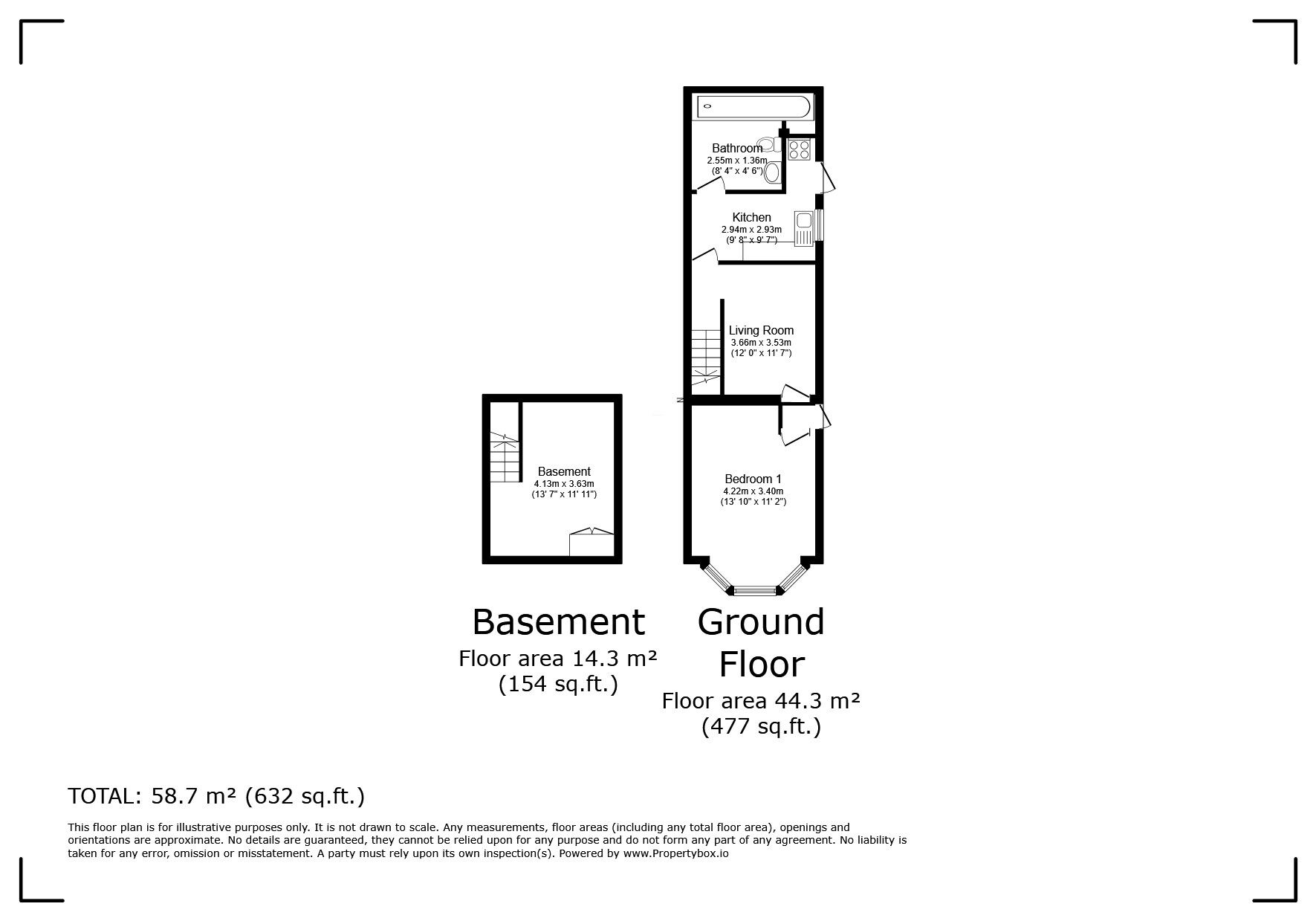 Floorplan of 1 bedroom  Flat for sale, St. James Road, Watford, Hertfordshire, WD18