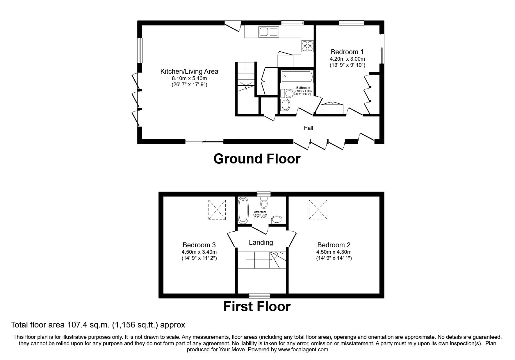 Floorplan of 3 bedroom Detached Bungalow for sale, Hallowell Road, Northwood, HA6