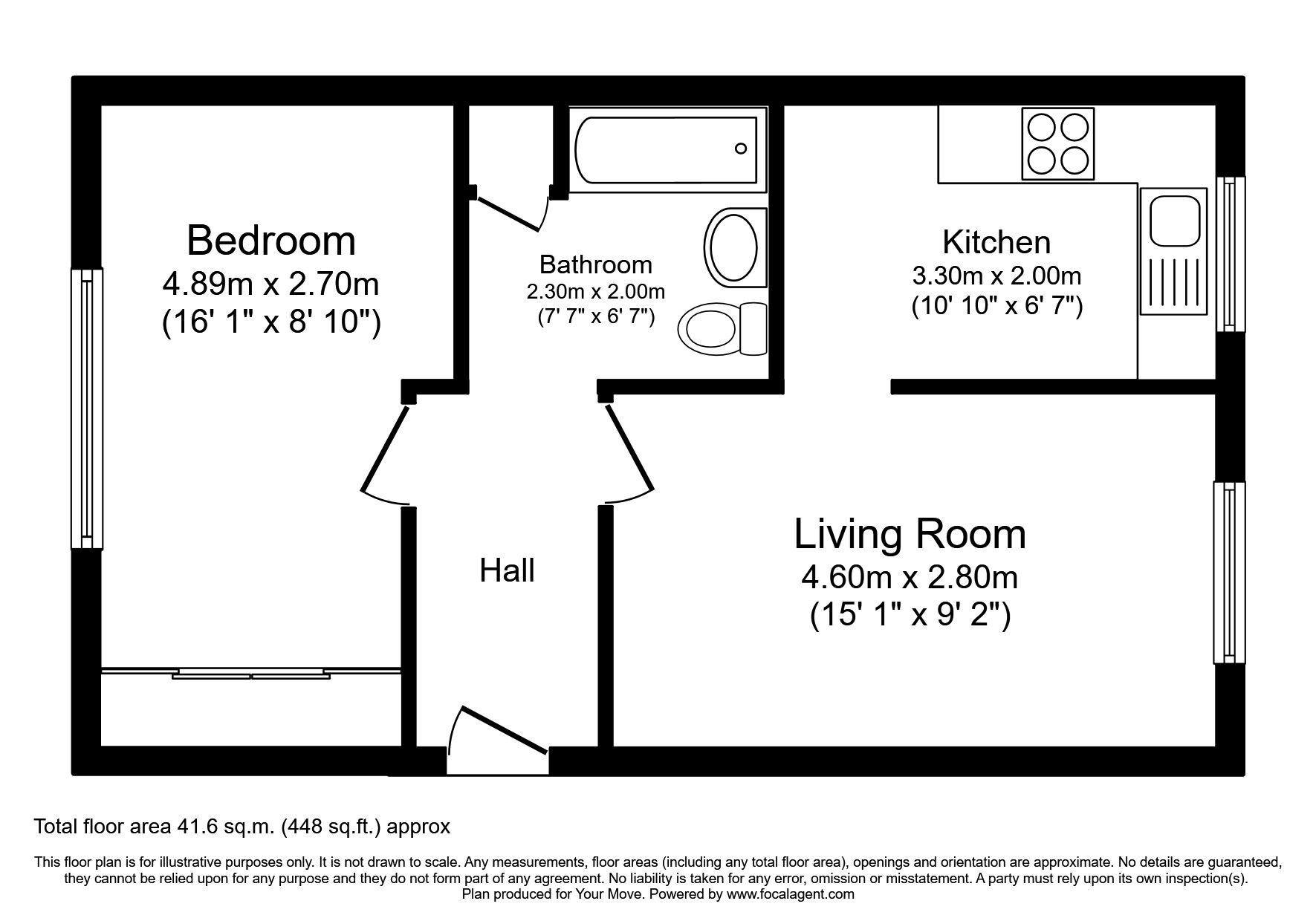 Floorplan of 1 bedroom  Flat for sale, Solar Court, King Georges Avenue, Hertfordshire, WD18