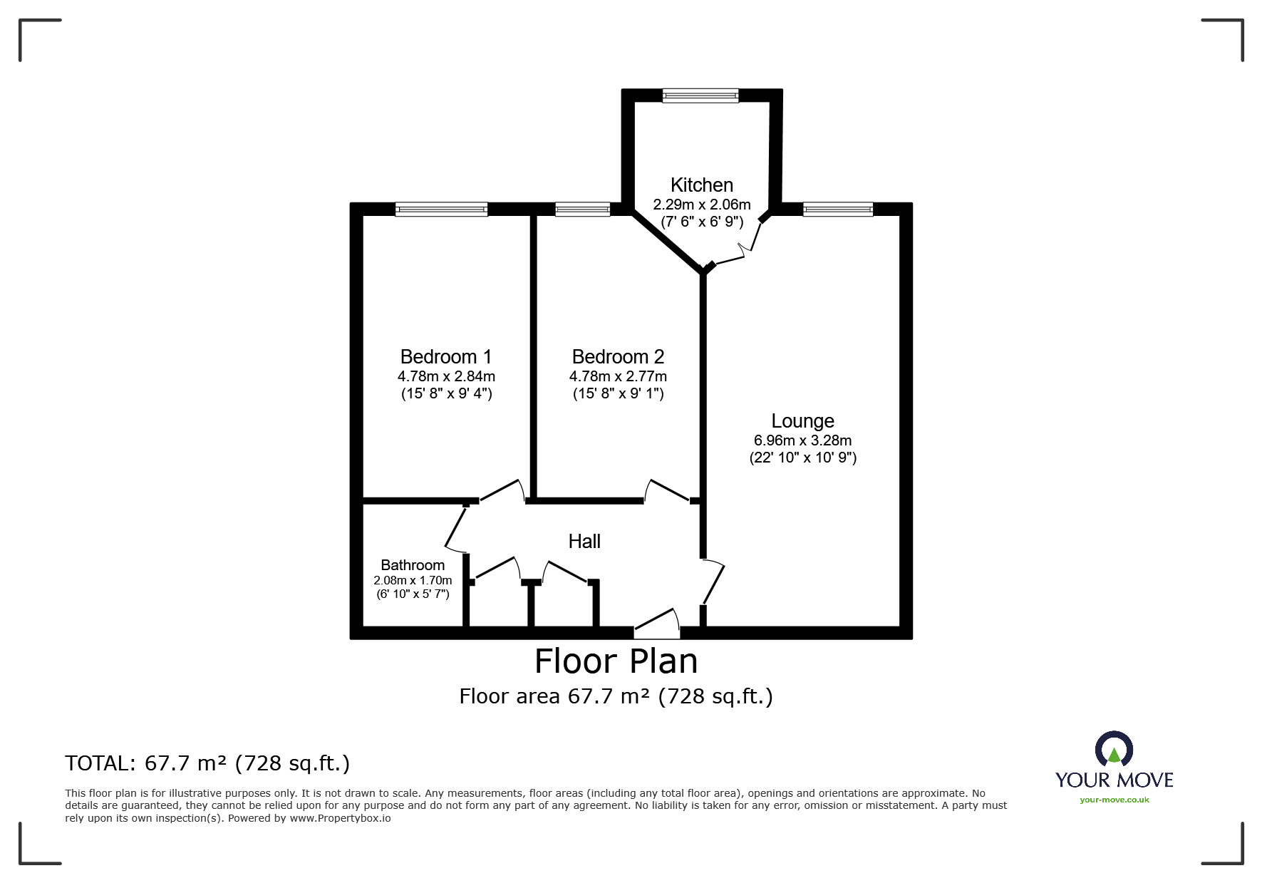 Floorplan of 2 bedroom  Flat for sale, Lower High Street, Watford, Hertfordshire, WD17