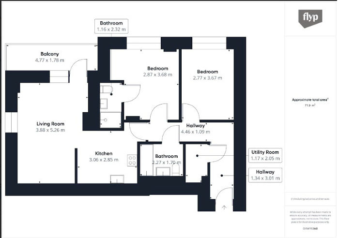 Floorplan of 2 bedroom  Flat for sale, Grove Park, London, NW9