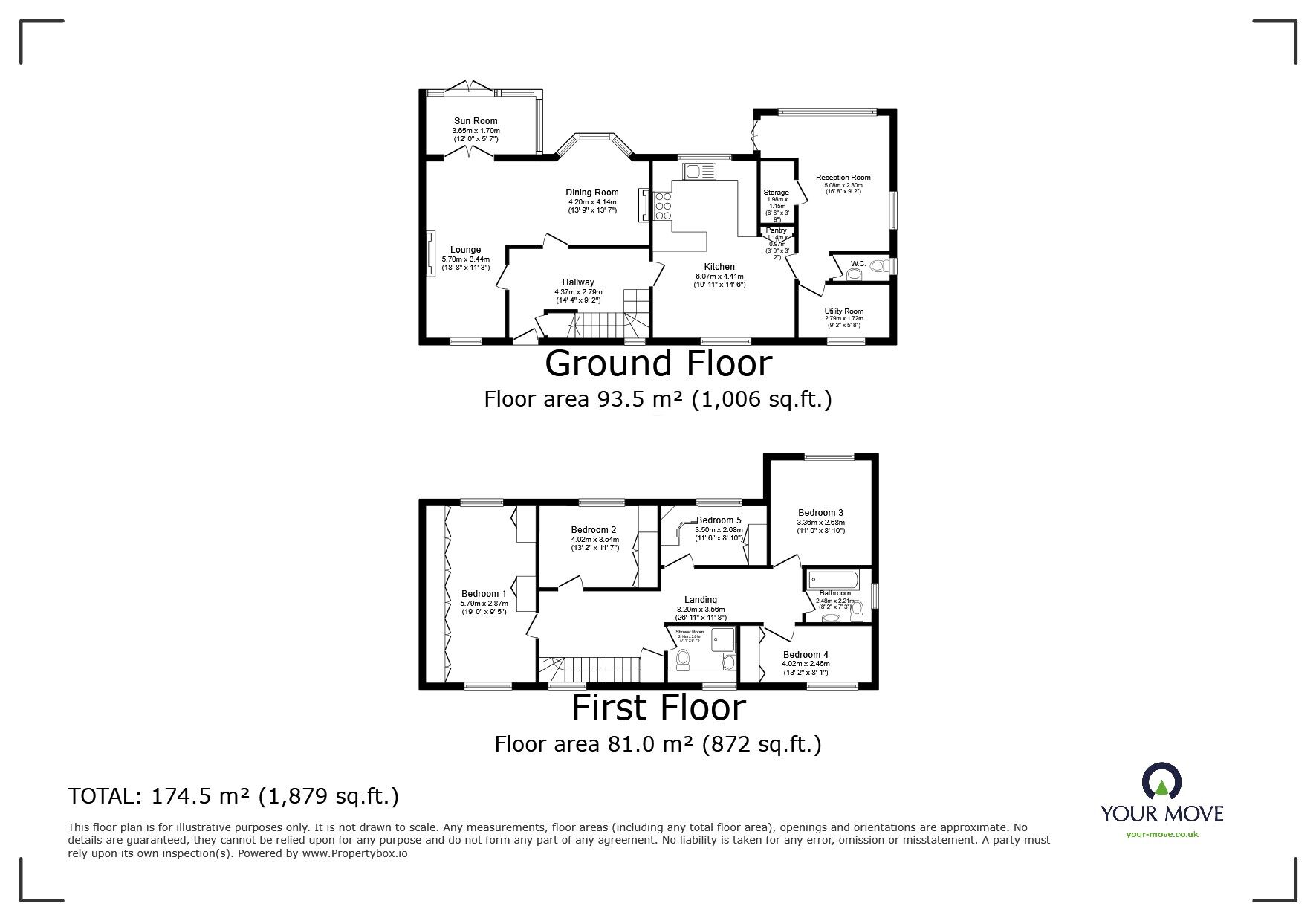 Floorplan of 5 bedroom Detached House for sale, Horseshoe Lane, Watford, Hertfordshire, WD25