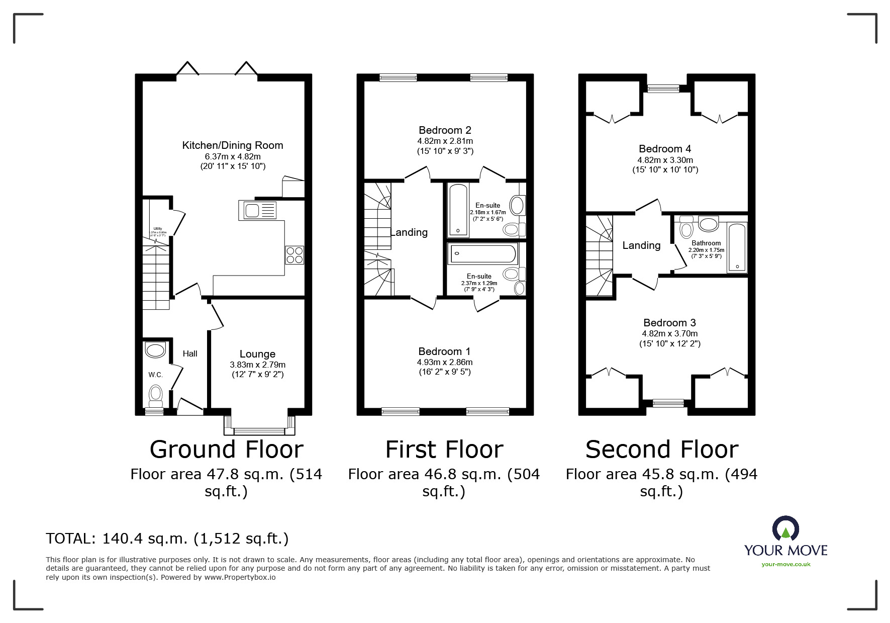 Floorplan of 4 bedroom Mid Terrace House for sale, St. Johns Road, Watford, Hertfordshire, WD17