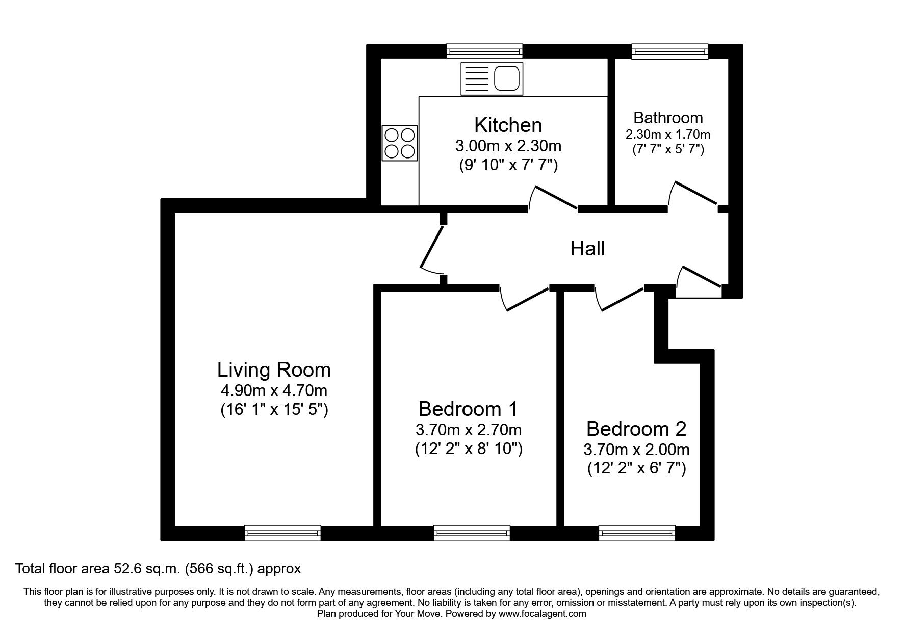 Floorplan of 2 bedroom  Flat for sale, Himalayan Way, Watford, Hertfordshire, WD18