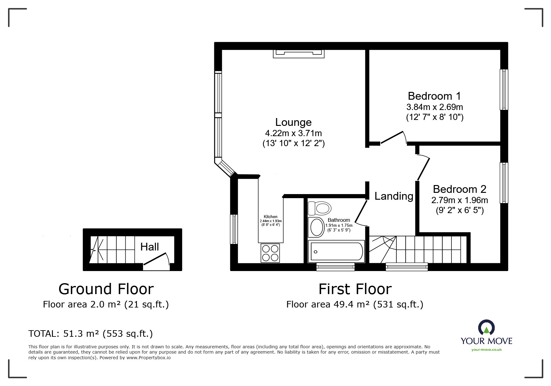 Floorplan of 2 bedroom  Flat for sale, Park Avenue Maisonettes, Park Avenue, Hertfordshire, WD23