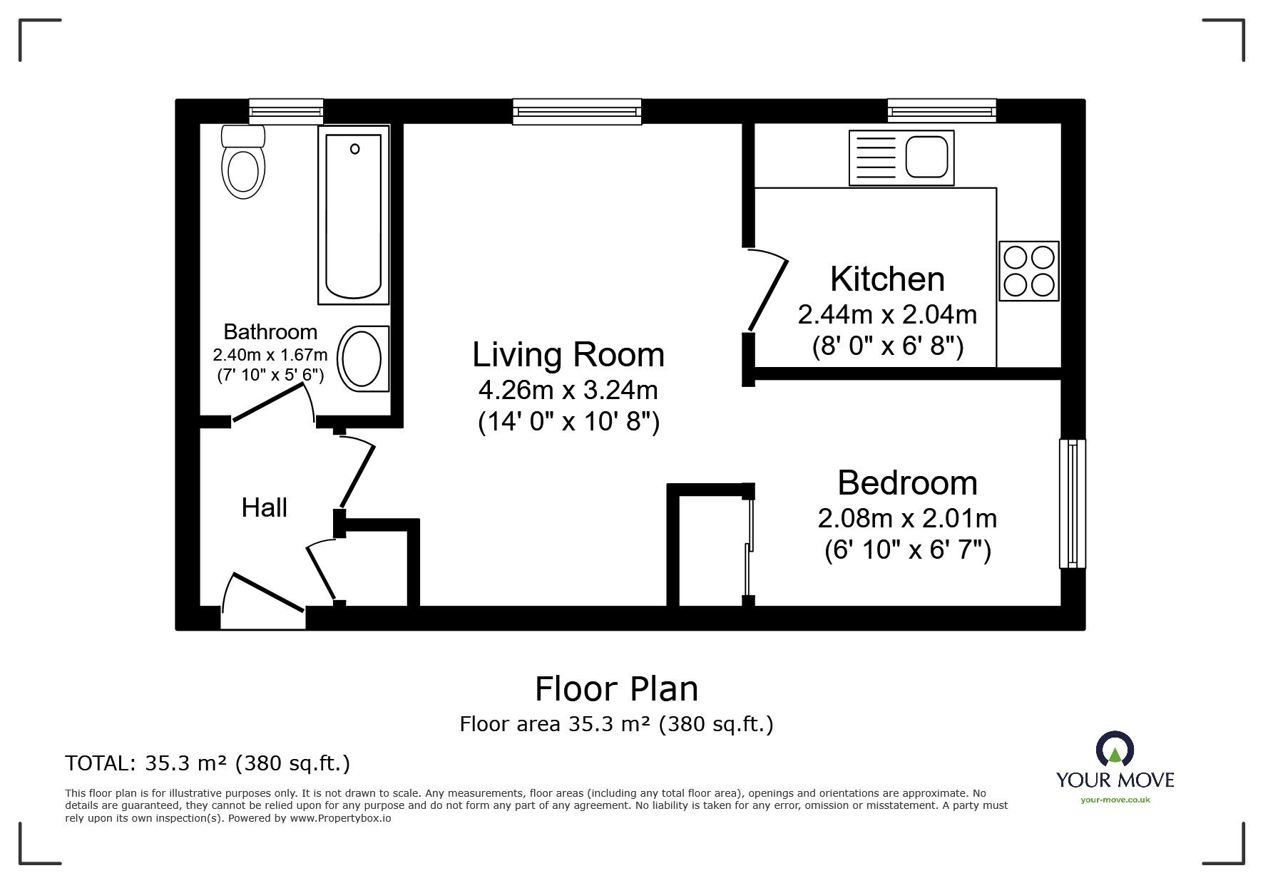 Floorplan of  Flat for sale, Scammell Way, Watford, Hertfordshire, WD18