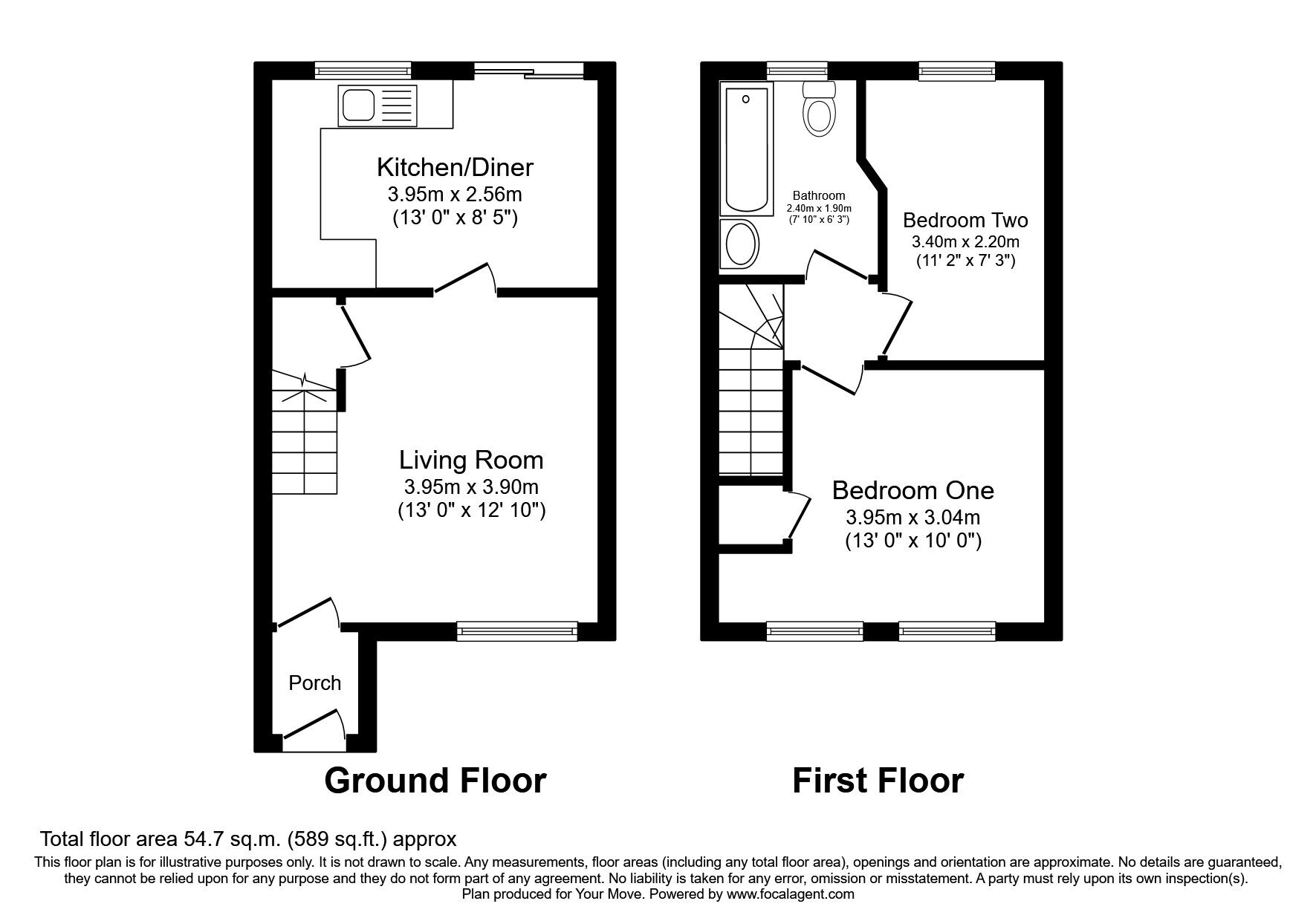 Floorplan of 2 bedroom Mid Terrace House to rent, Angus Crescent, North Shields, Tyne and Wear, NE29