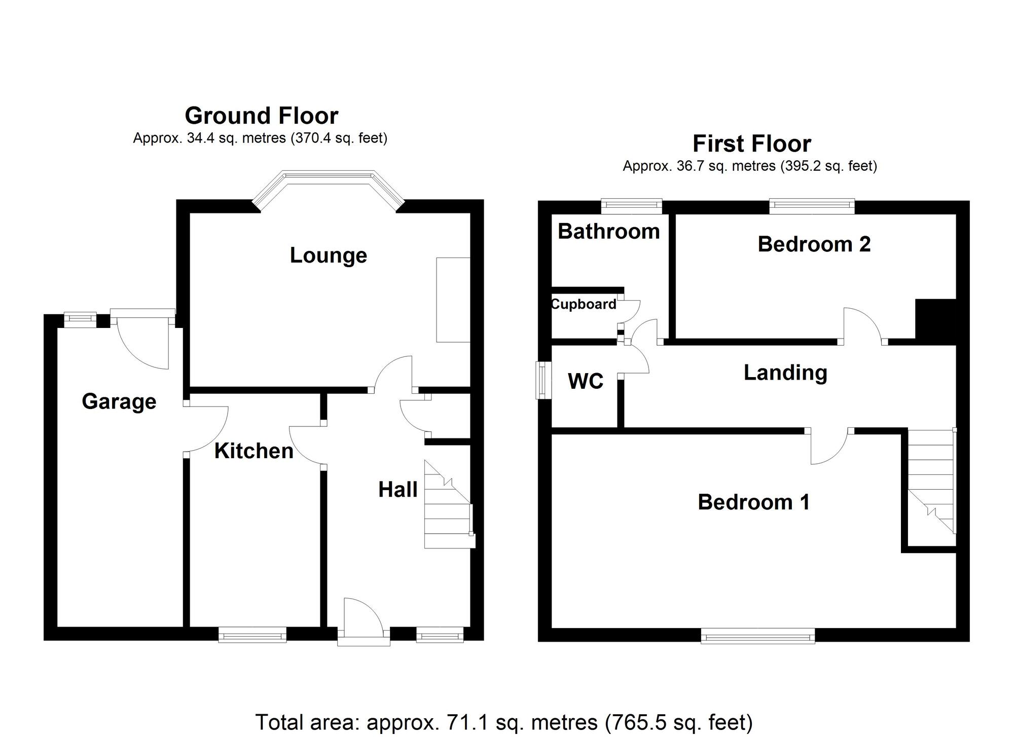 Floorplan of 2 bedroom Semi Detached House for sale, Arundel Drive, Whitley Bay, Tyne and Wear, NE25