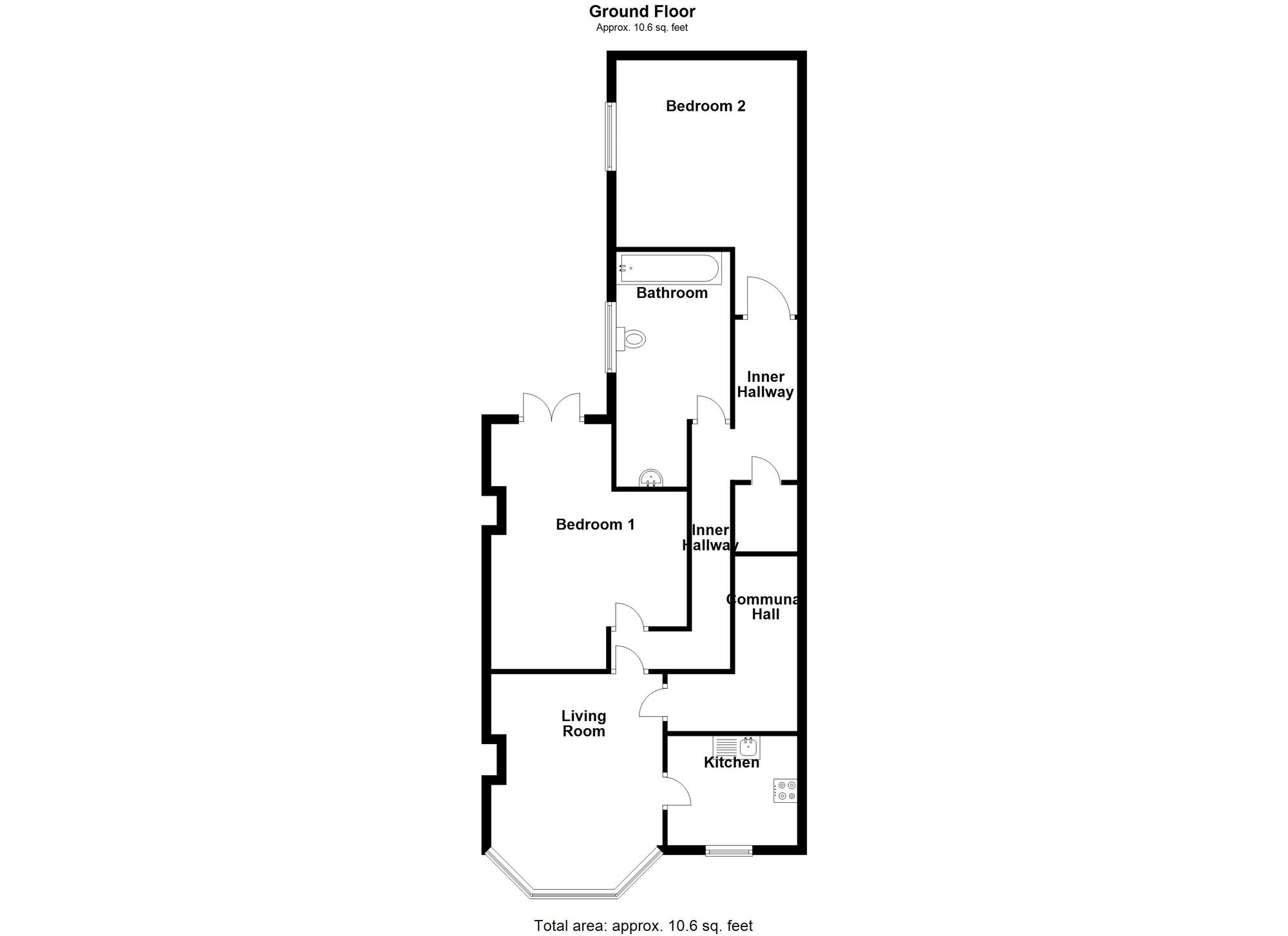 Floorplan of 2 bedroom  Flat for sale, North Parade, Whitley Bay, Tyne and Wear, NE26