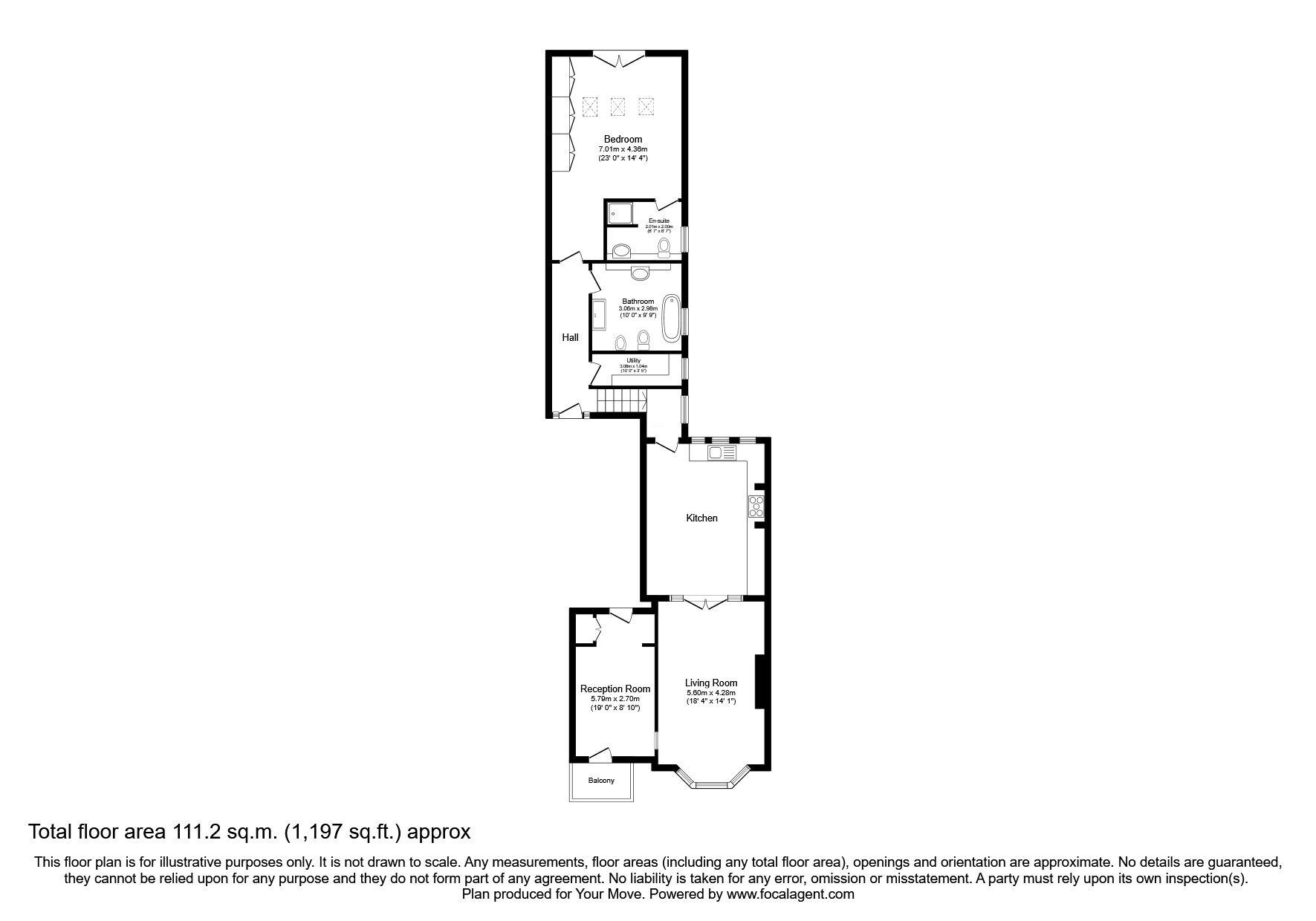 Floorplan of 2 bedroom  Flat for sale, Percy Gardens, North Shields, Tyne and Wear, NE30