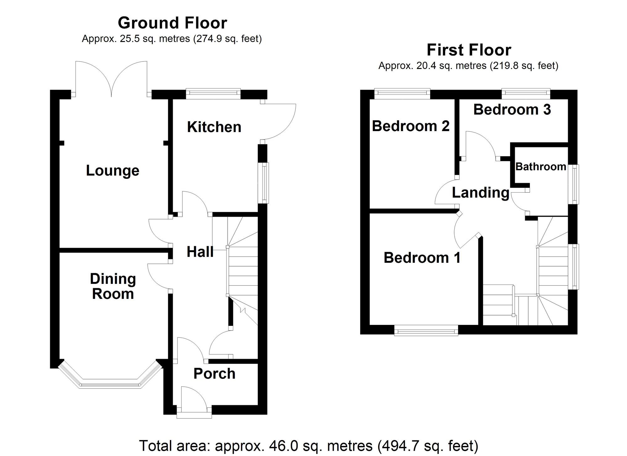 Floorplan of 3 bedroom Semi Detached House for sale, Highbury, Whitley Bay, Tyne and Wear, NE25