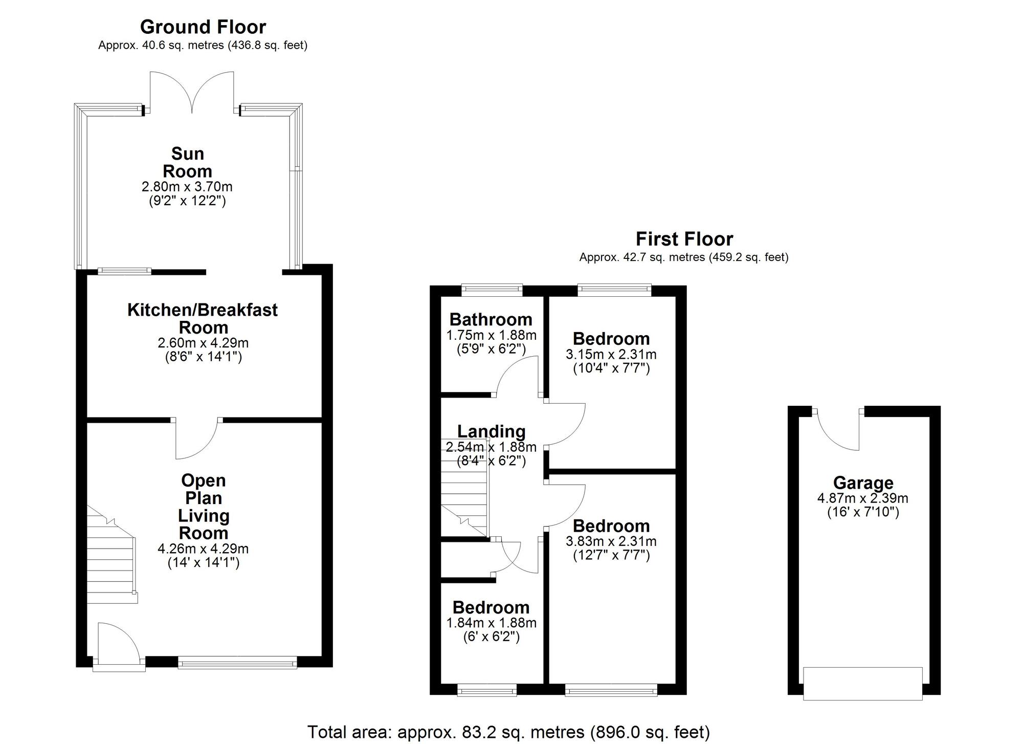 Floorplan of 3 bedroom End Terrace House for sale, Belford Avenue, Shiremoor, Tyne and Wear, NE27