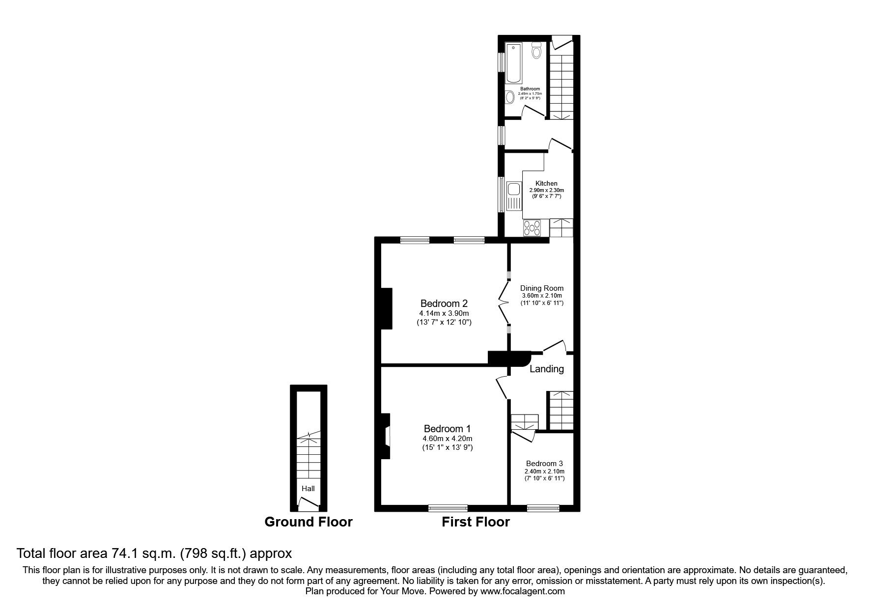 Floorplan of 2 bedroom  Flat to rent, Waterloo Place, North Shields, Tyne and Wear, NE29