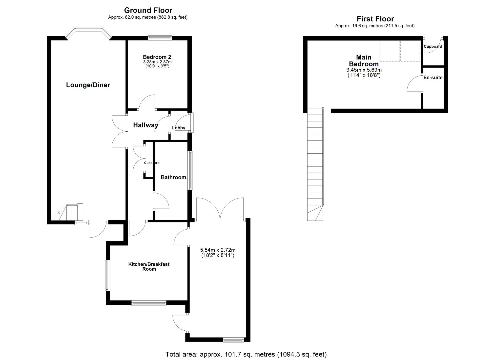 Floorplan of 2 bedroom Semi Detached Bungalow for sale, The Rise, Seaton Sluice, Whitley Bay, NE26