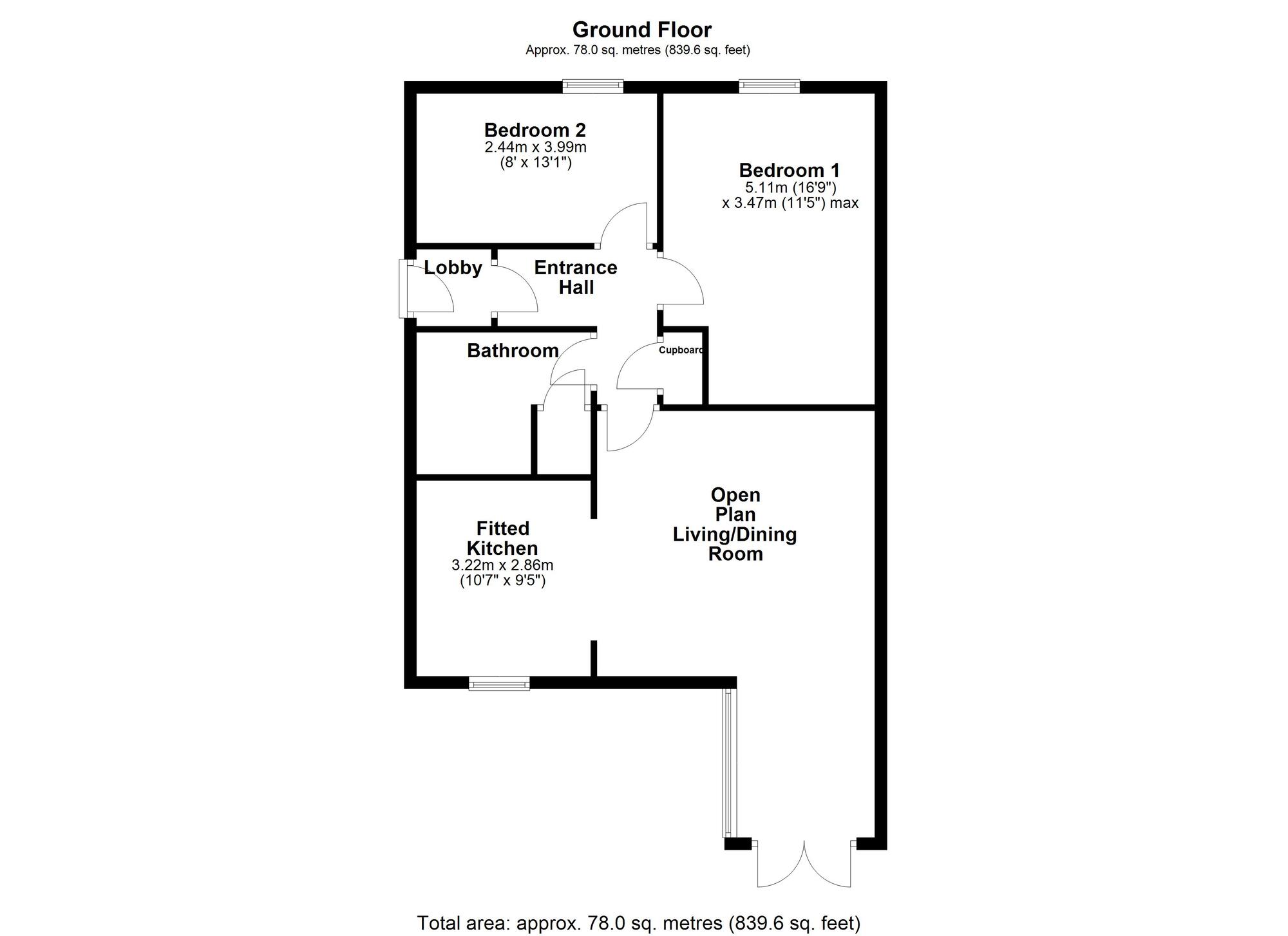 Floorplan of 2 bedroom  Flat for sale, Commissioners Wharf, North Shields, Tyne and Wear, NE29