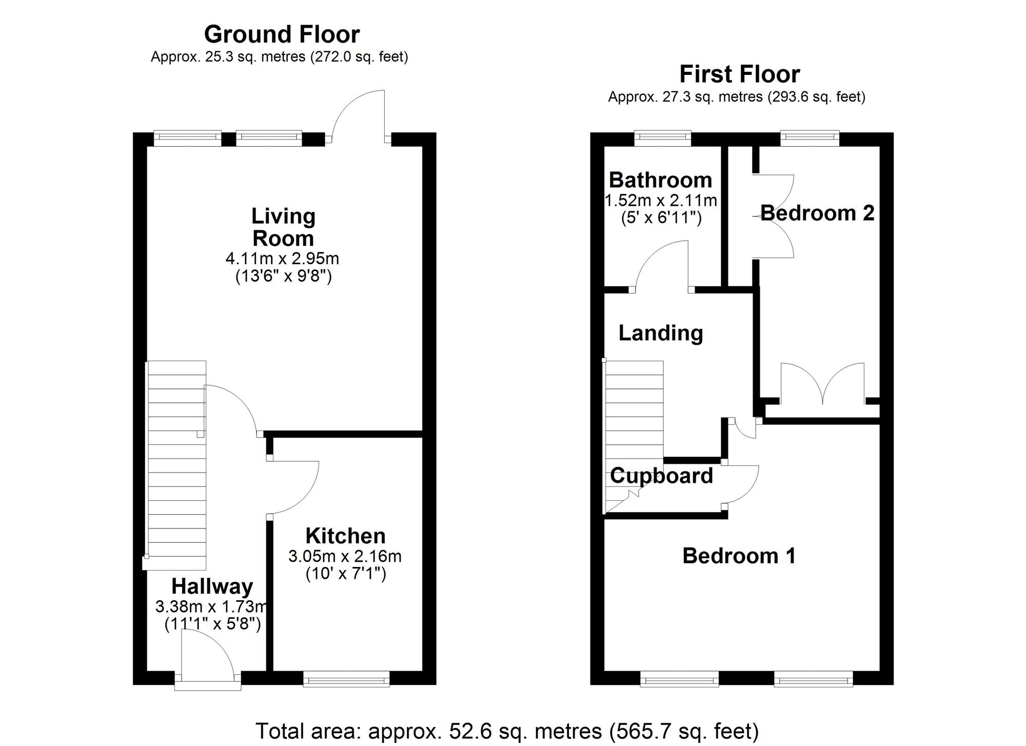 Floorplan of 2 bedroom Mid Terrace House to rent, Church Mews, Backworth, Tyne and Wear, NE27