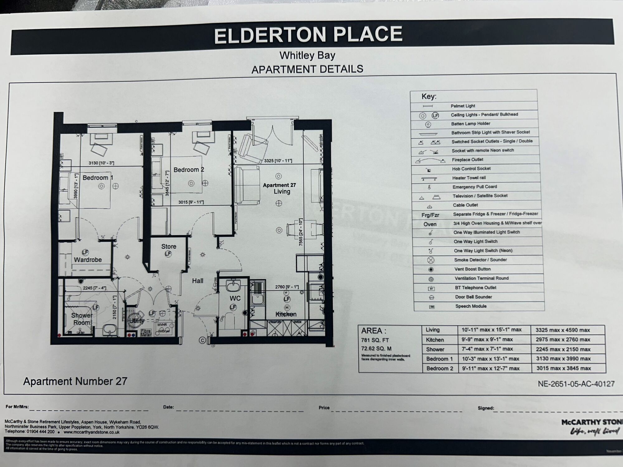 Floorplan of 2 bedroom  Flat for sale, Coquet Avenue, Whitley Bay, Tyne and Wear, NE26