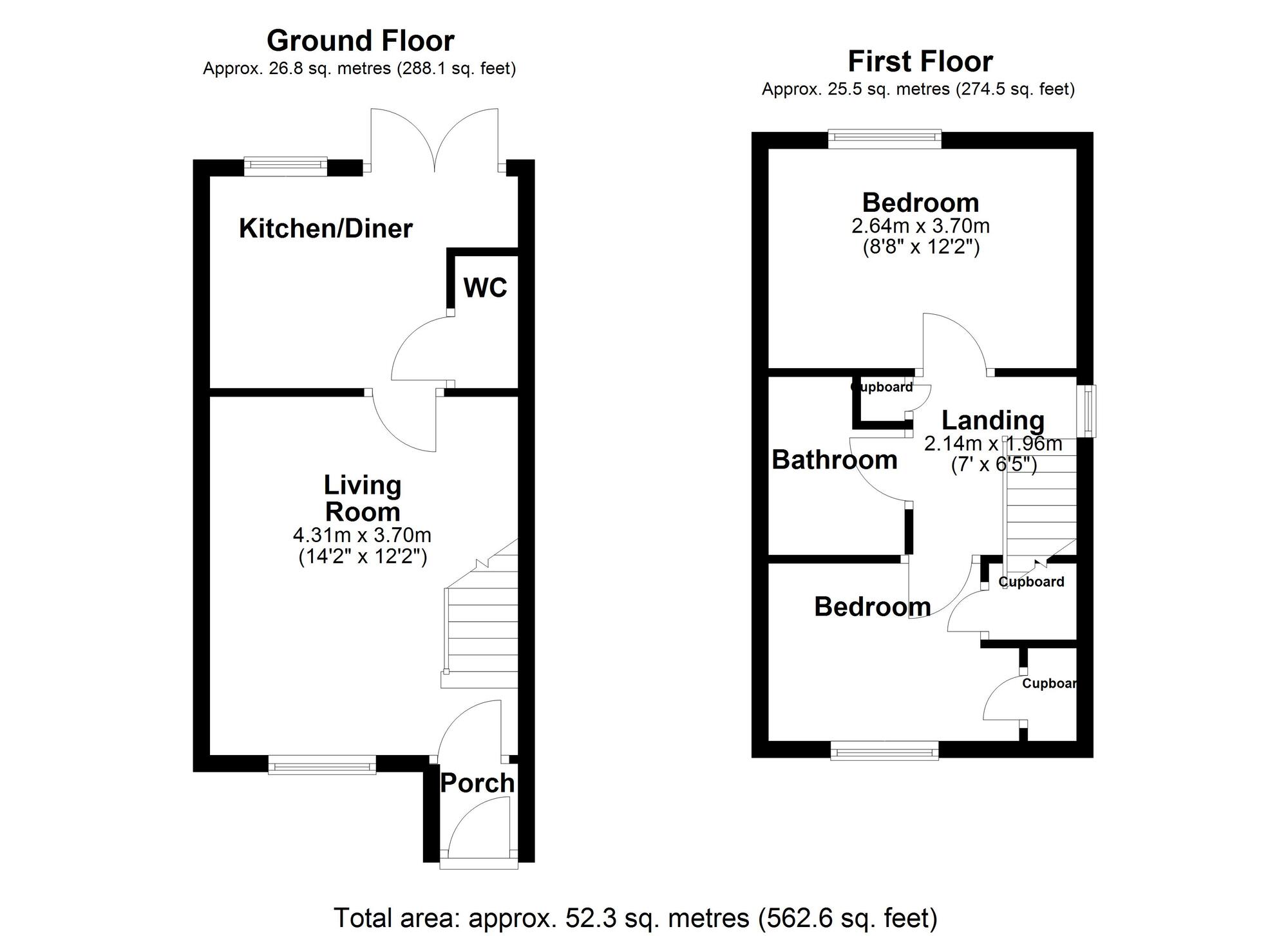 Floorplan of 2 bedroom Semi Detached House for sale, Bayfield, West Allotment, Tyne and Wear, NE27