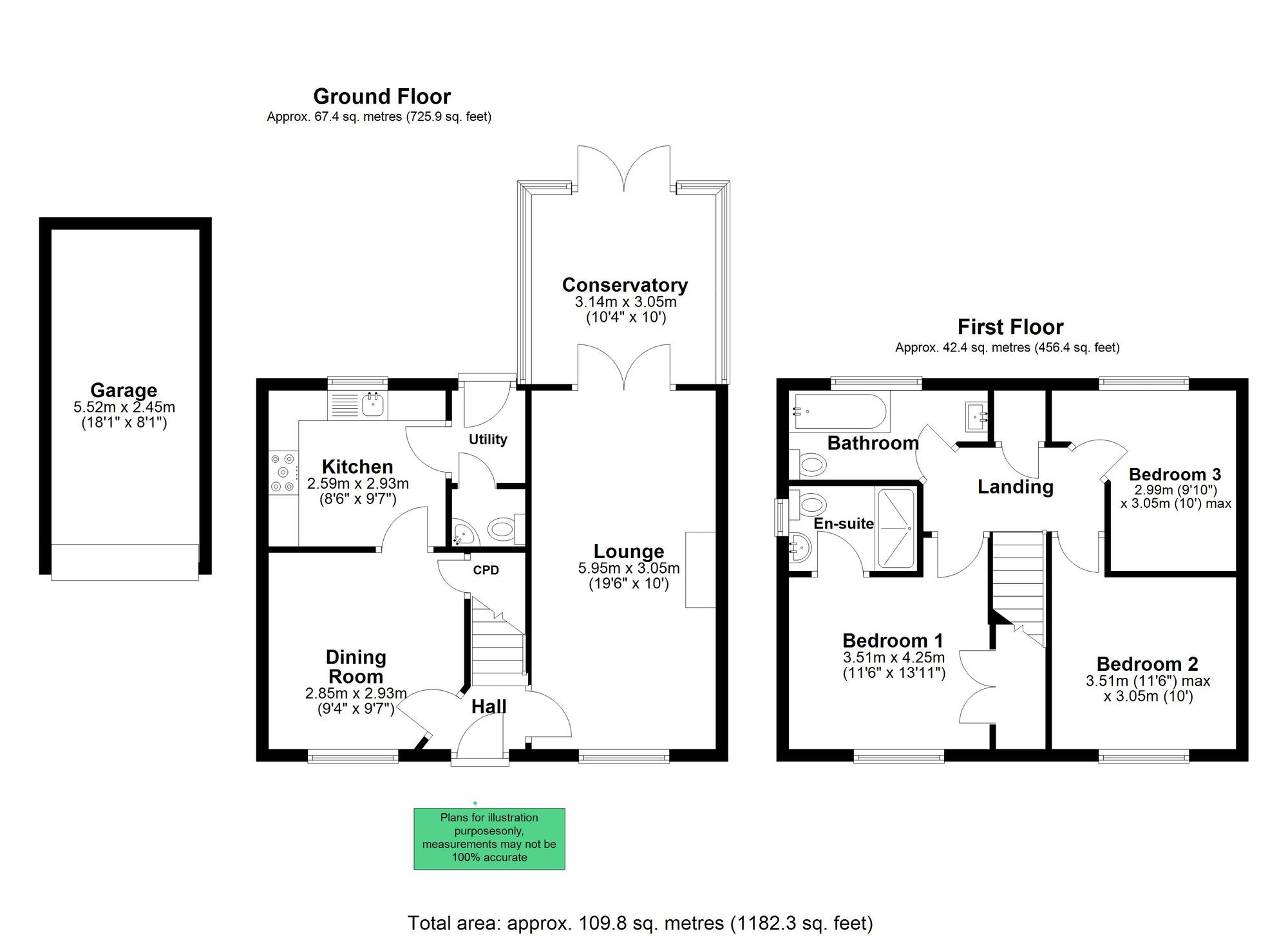 Floorplan of 3 bedroom Detached House for sale, Cloverfield, West Allotment, Tyne and Wear, NE27