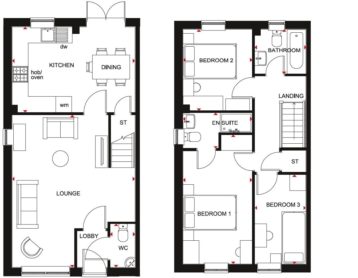 Floorplan of 3 bedroom Mid Terrace House for sale, Barley Way, Church Fields, Whitley Bay, NE25