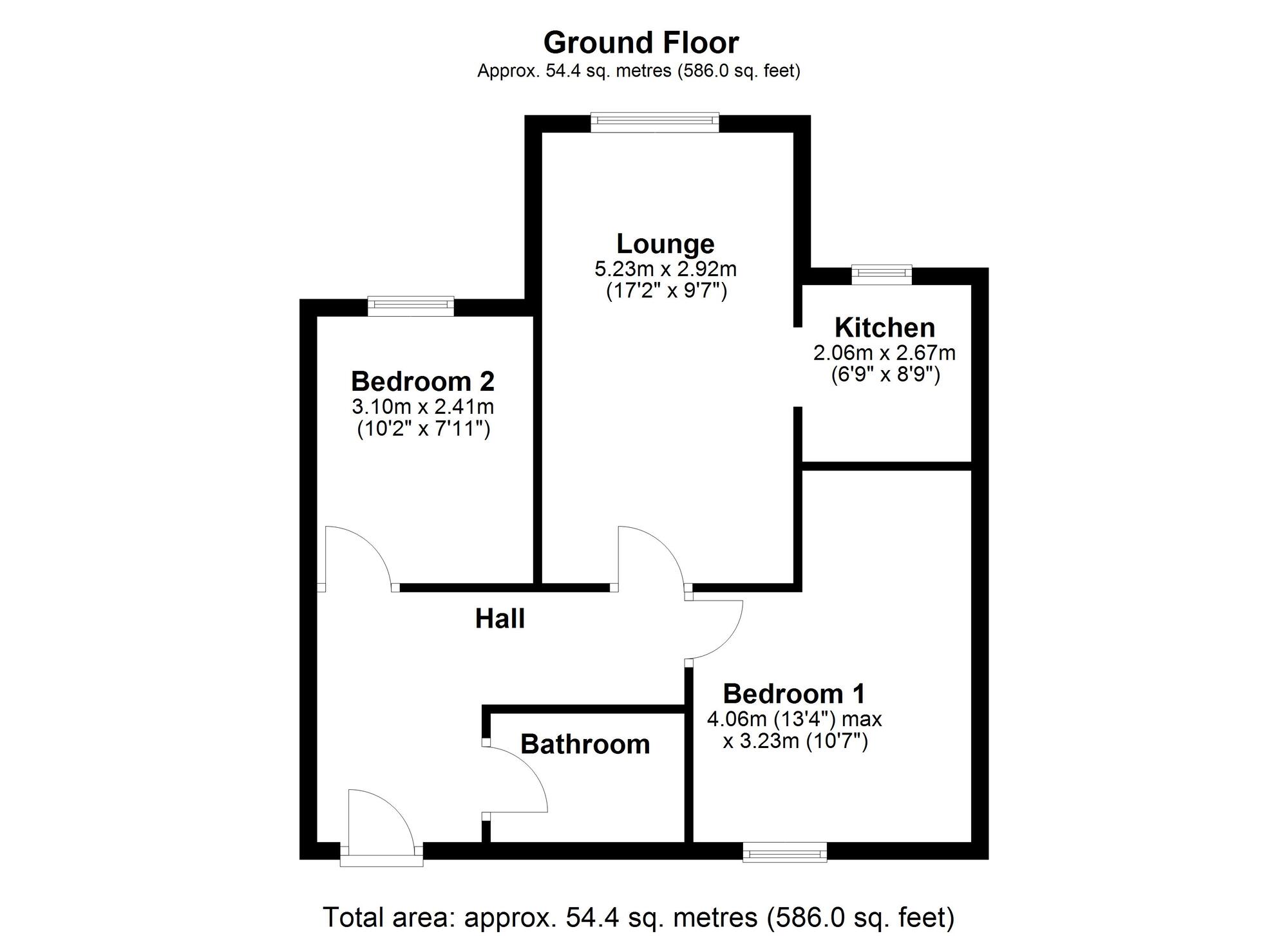 Floorplan of 2 bedroom  Flat for sale, Edendale Avenue, Blyth, Northumberland, NE24