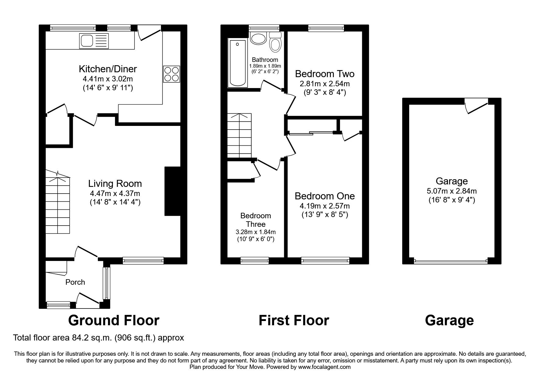 Floorplan of 3 bedroom Mid Terrace House for sale, Grebe Close, Blyth, Northumberland, NE24