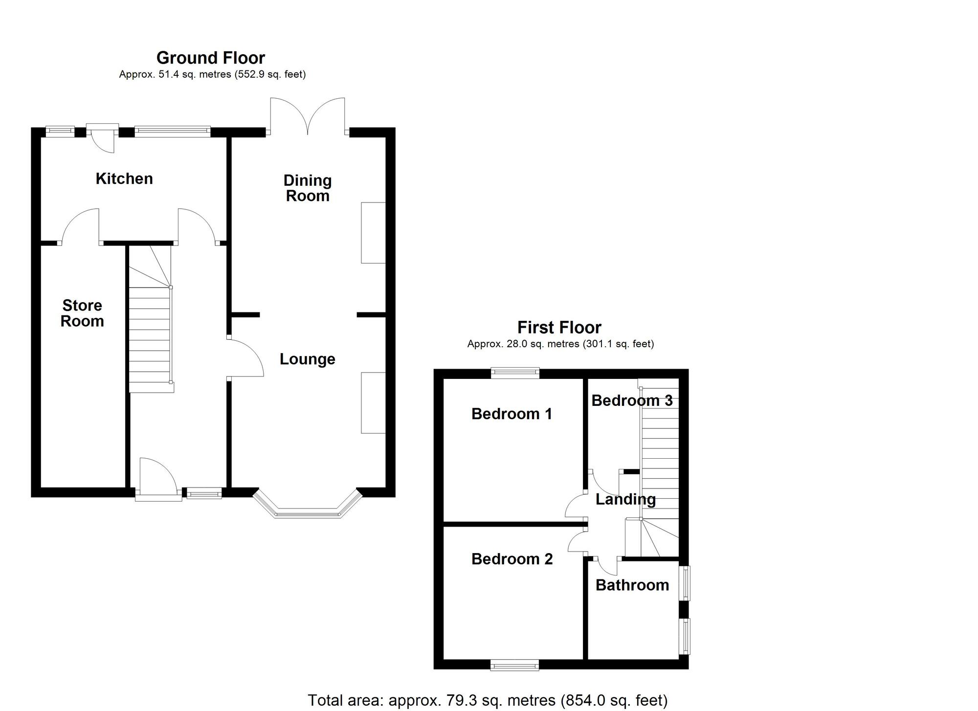 Floorplan of 3 bedroom Semi Detached House for sale, Sheringham Avenue, North Shields, Tyne and Wear, NE29