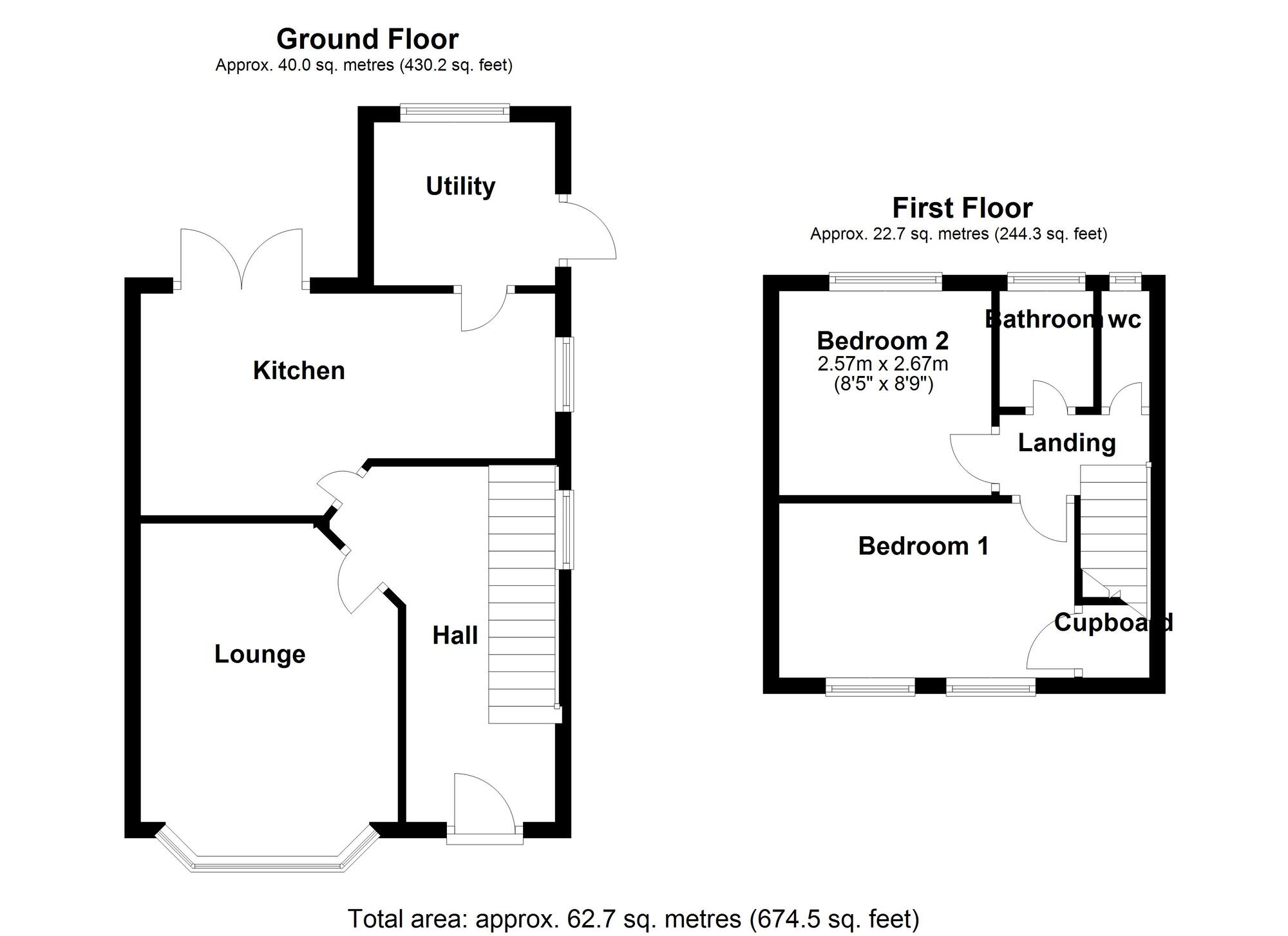 Floorplan of 2 bedroom Semi Detached House for sale, Holystone Drive, Holystone, Tyne and Wear, NE27