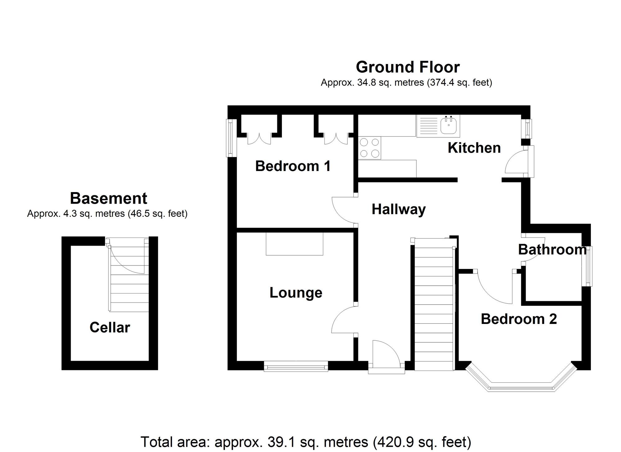 Floorplan of 2 bedroom  Flat to rent, Park Crescent, North Shields, Tyne and Wear, NE30