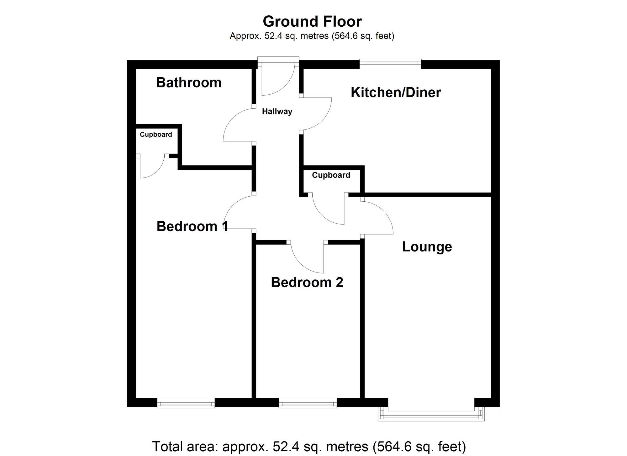 Floorplan of 2 bedroom  Flat for sale, St. Marks Court, Shiremoor, Tyne and Wear, NE27