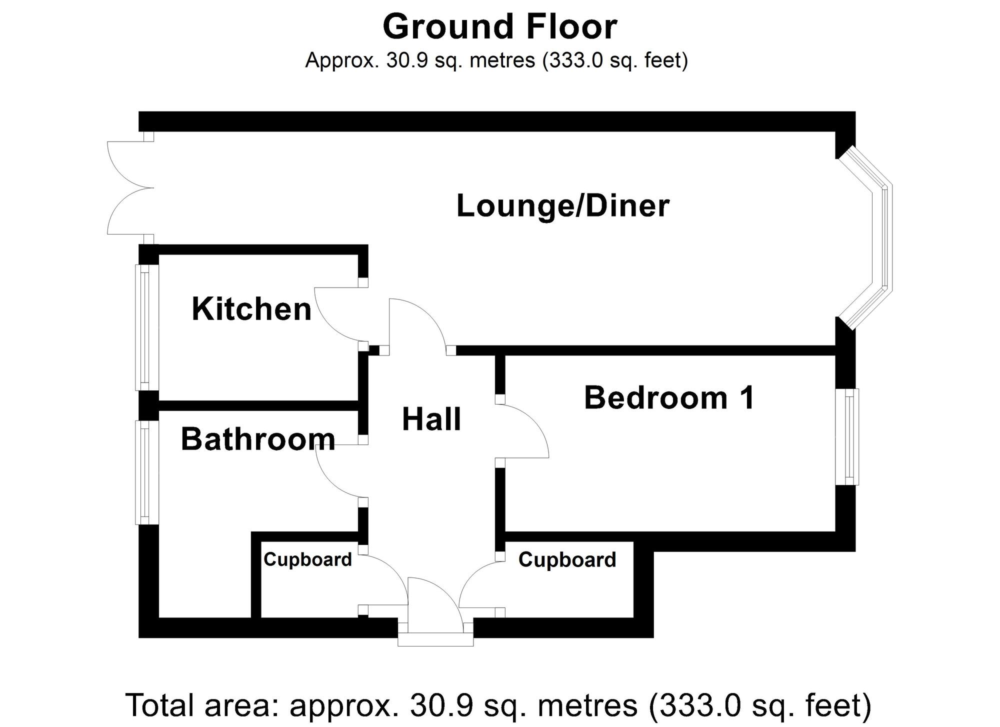 Floorplan of 1 bedroom  Flat for sale, Holly Avenue, Whitley Bay, Tyne and Wear, NE26