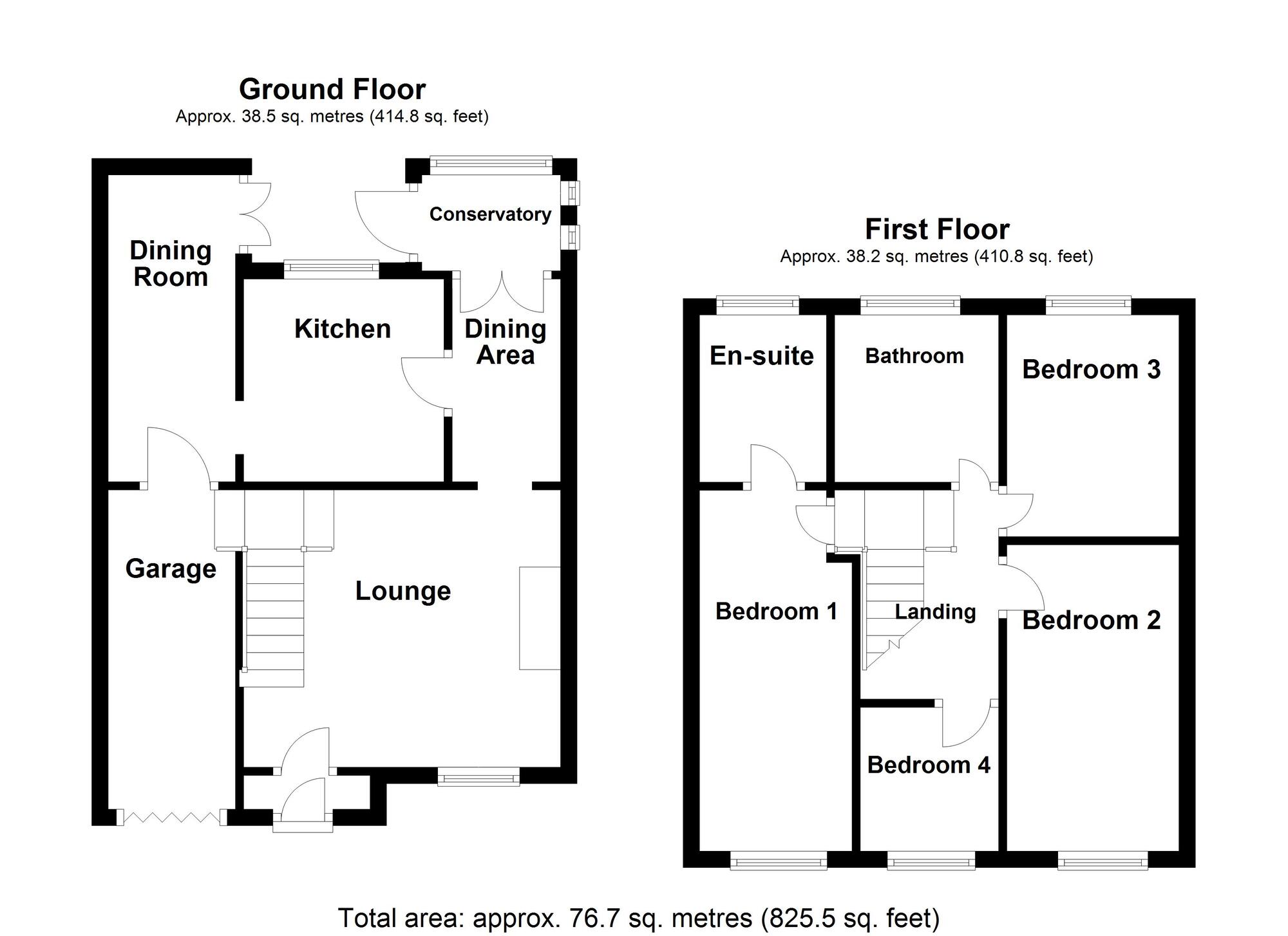 Floorplan of 4 bedroom Detached House for sale, Twyford Close, Cramlington, Northumberland, NE23