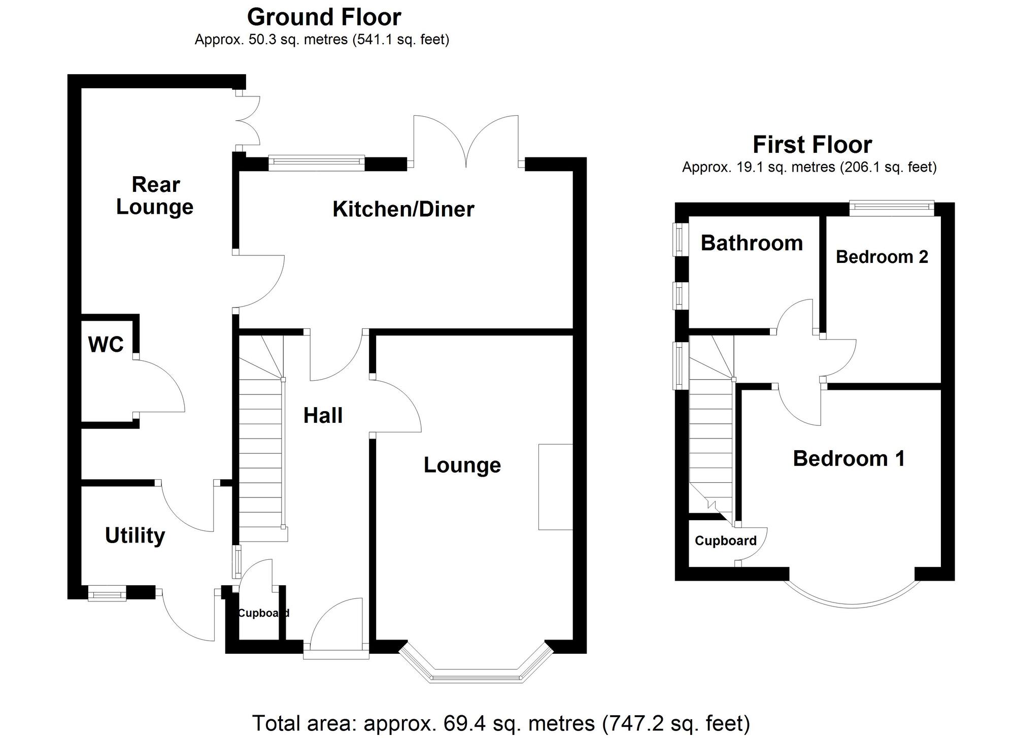 Floorplan of 2 bedroom Semi Detached House for sale, Wark Avenue, North Shields, Tyne and Wear, NE29