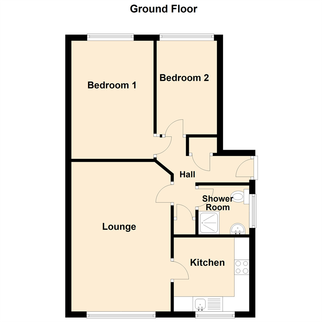 Floorplan of 2 bedroom  Flat for sale, Millbrook, North Shields, Tyne and Wear, NE29