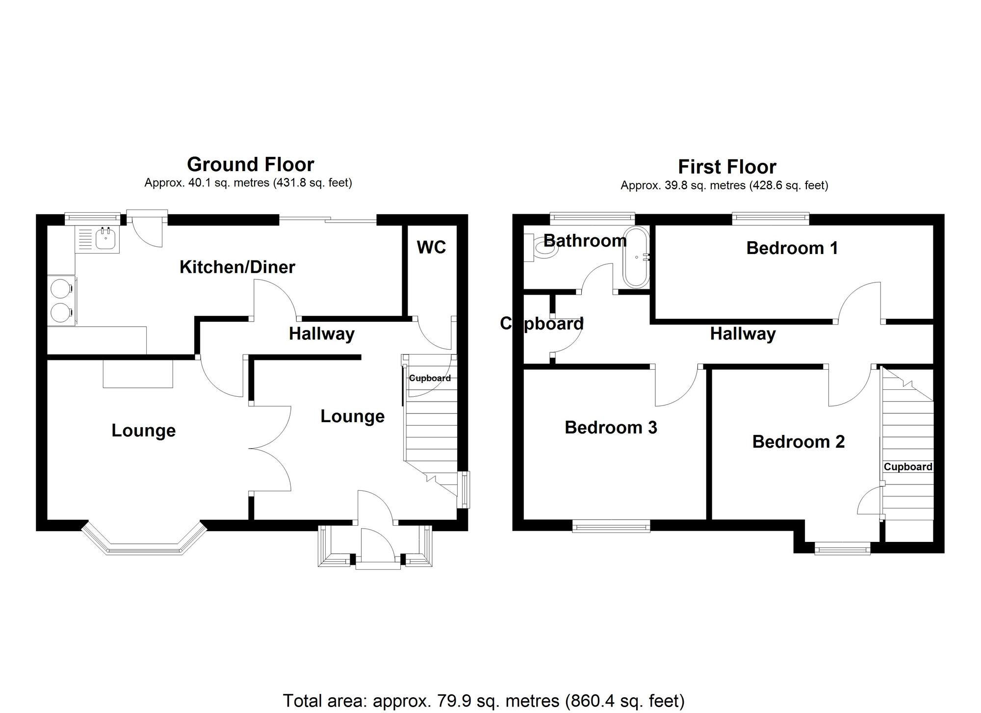 Floorplan of 3 bedroom Semi Detached House for sale, Queen Street, North Shields, Tyne and Wear, NE30