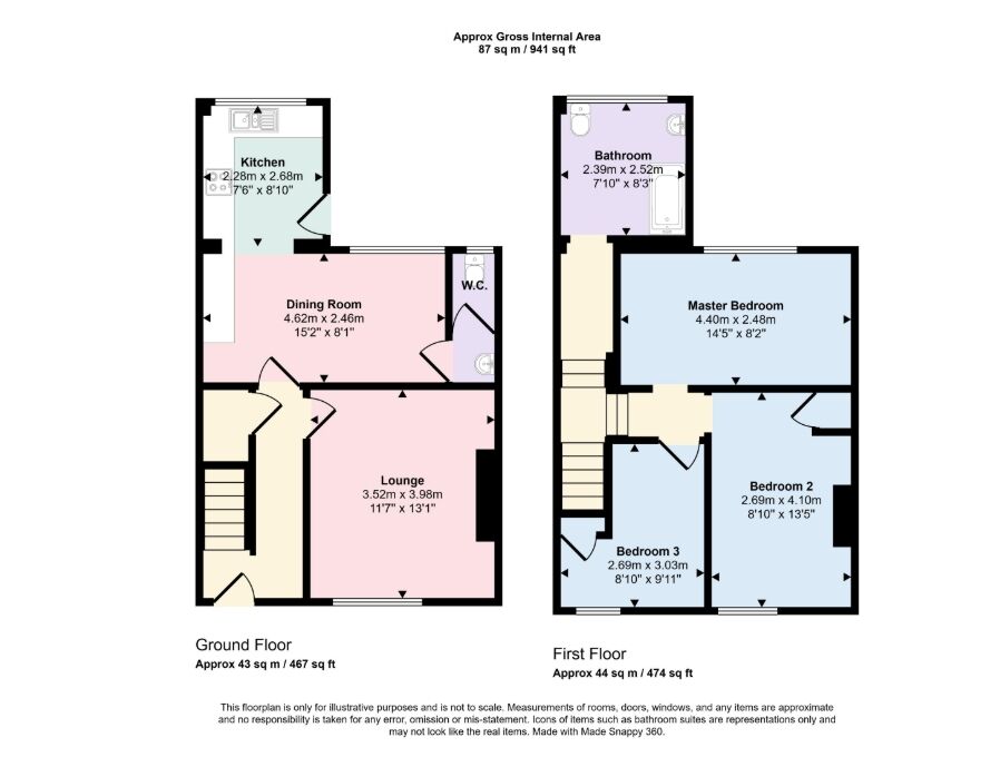 Floorplan of 3 bedroom Semi Detached House for sale, Balkwell Avenue, North Shields, Tyne and Wear, NE29