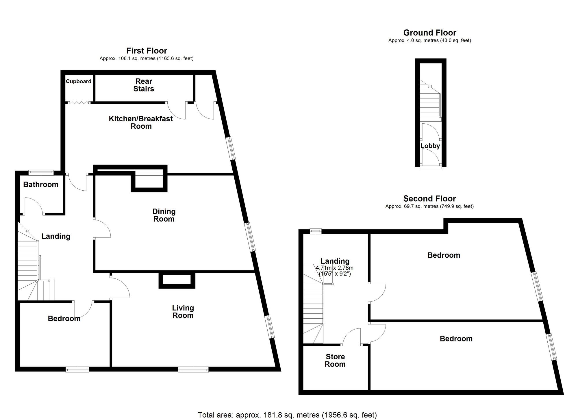 Floorplan of 3 bedroom  Flat for sale, Hayward Avenue, Seaton Delaval, Northumberland, NE25