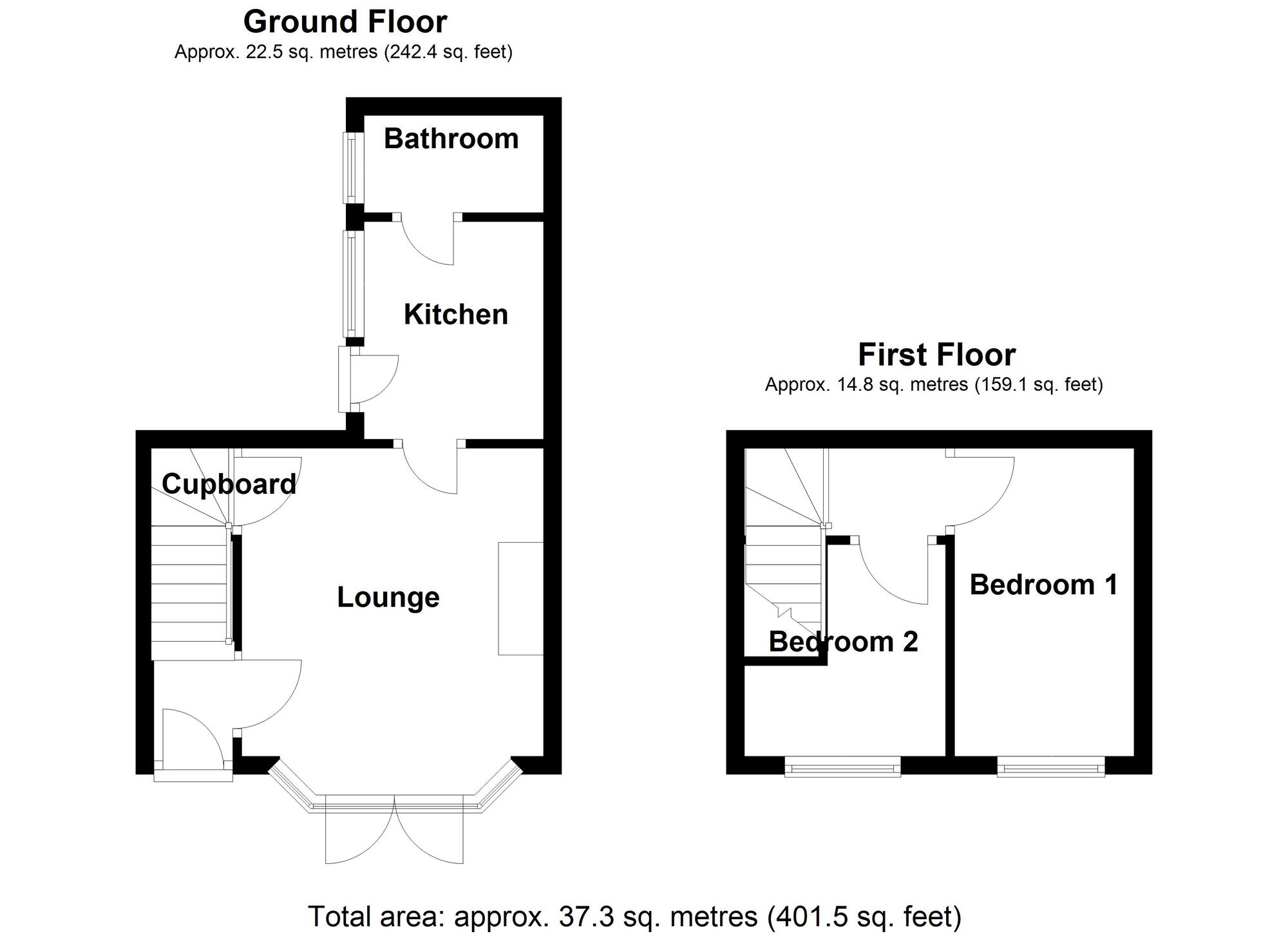 Floorplan of 2 bedroom Mid Terrace House for sale, Manners Gardens, Seaton Delaval, Northumberland, NE25